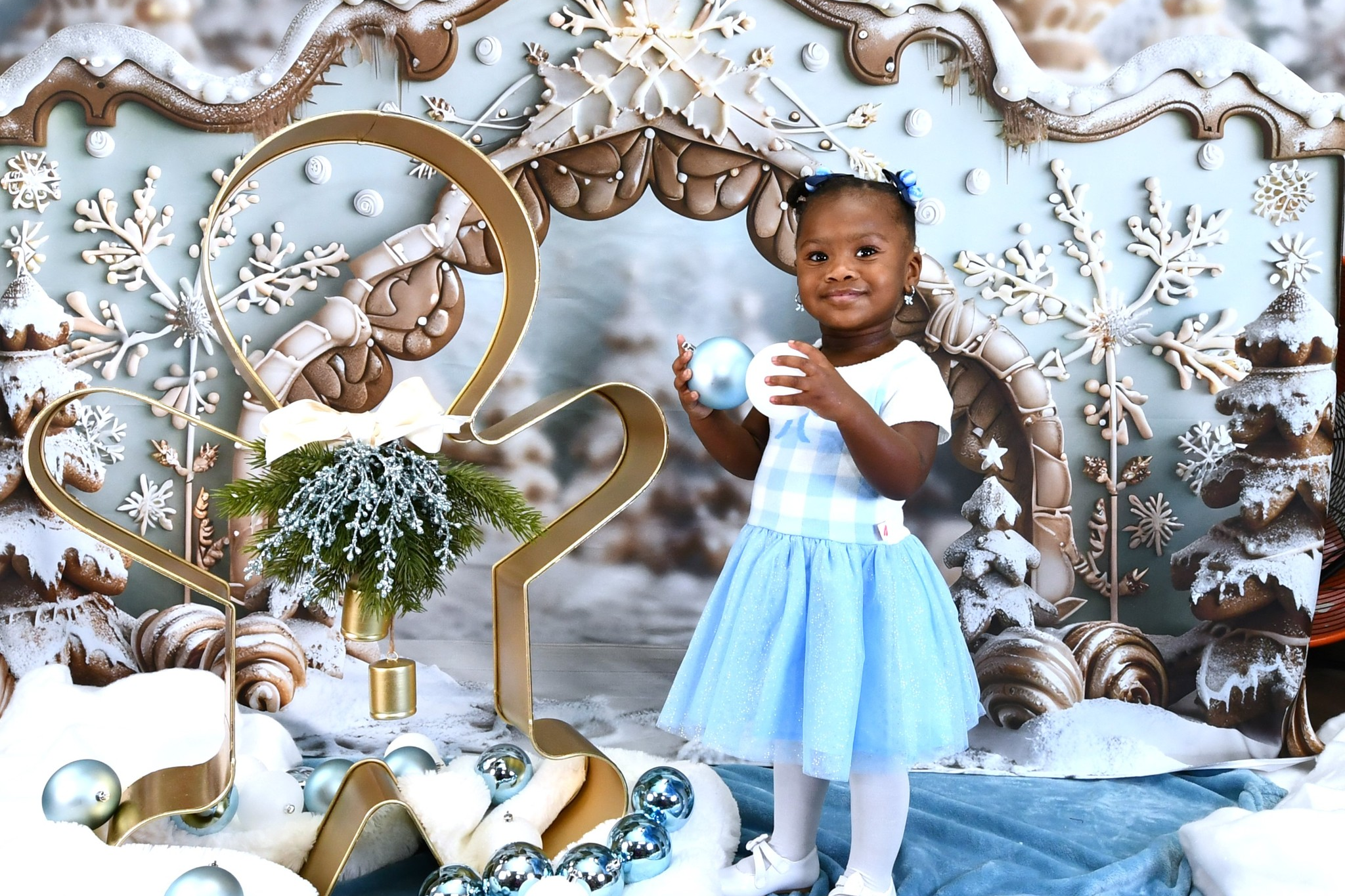 Christmas Gingerbread Snowflake Archway Backdrop UK RR7-661