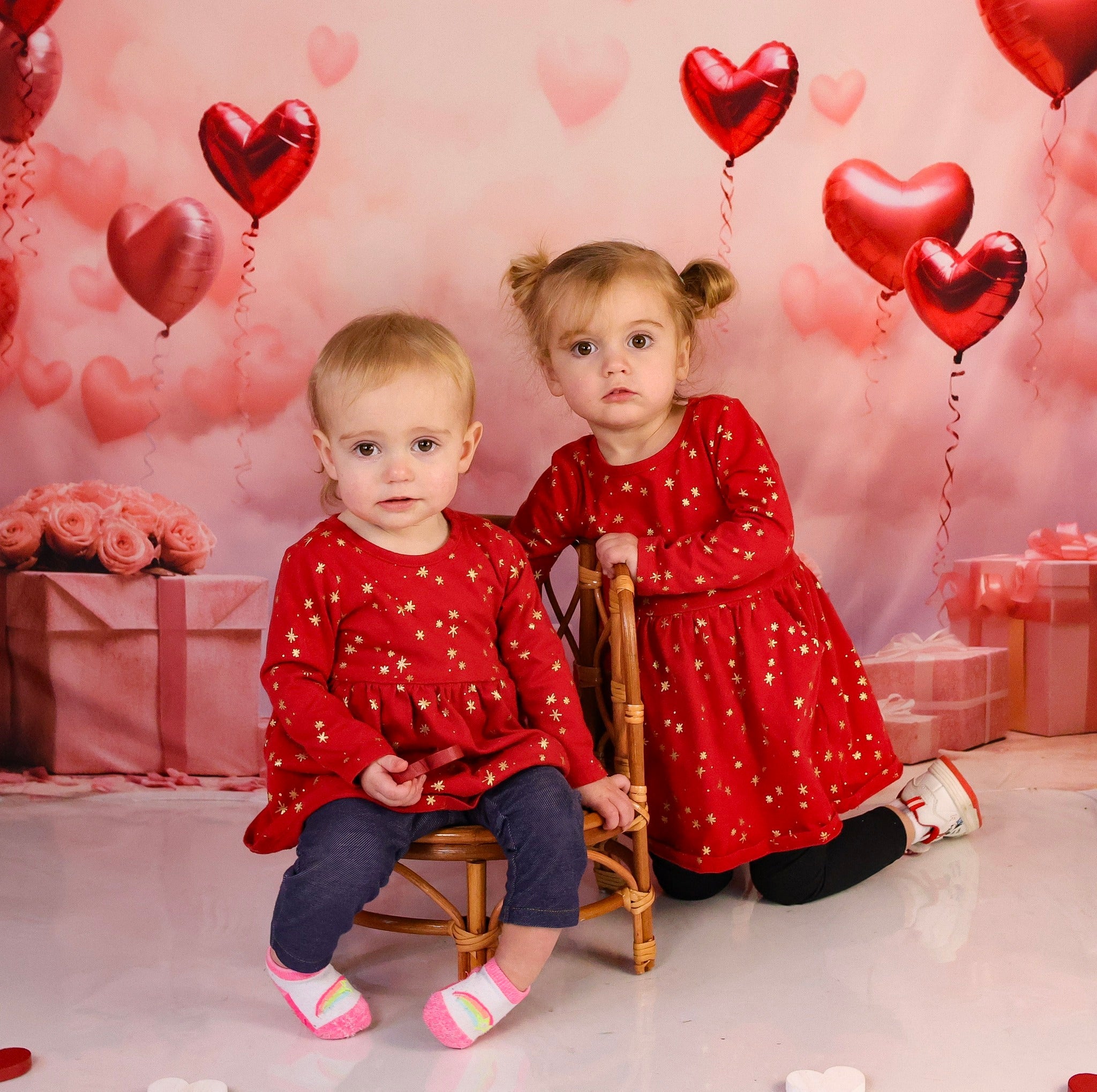 Valentine Backdrop Romantic Heart Balloons Gifts Valentine Photography Backdrop UK MRR9-86