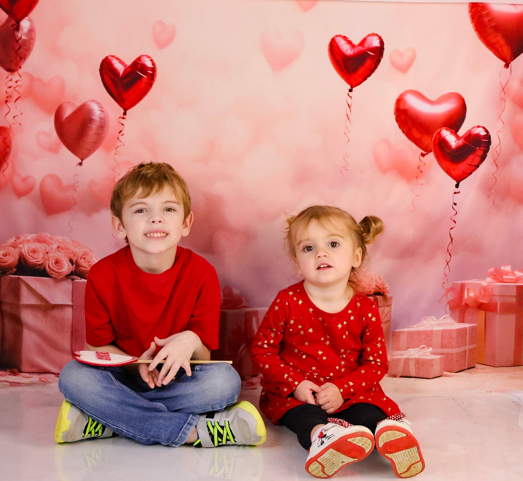 Valentine Backdrop Romantic Heart Balloons Gifts Valentine Photography Backdrop UK MRR9-86