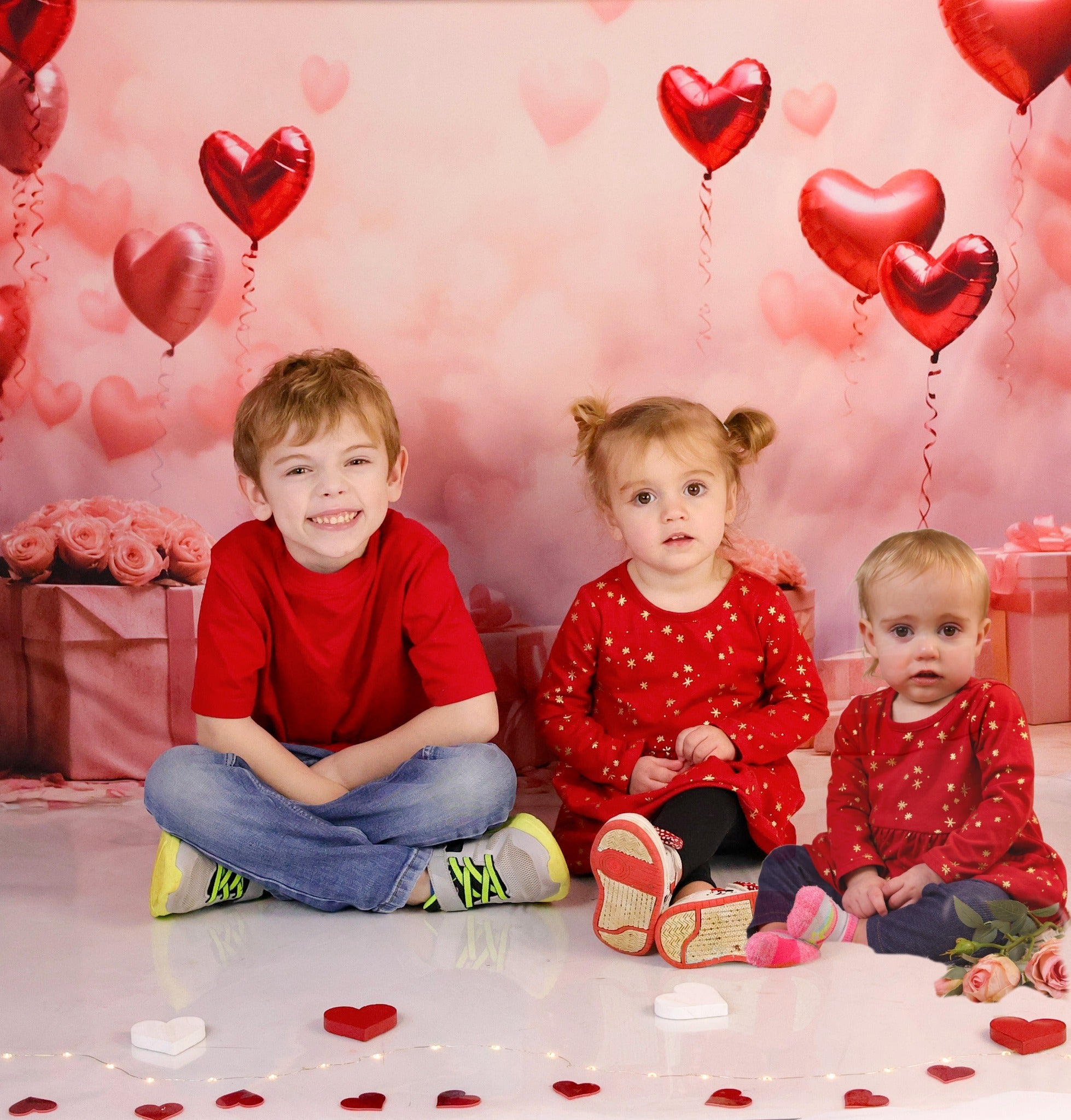 Valentine Backdrop Romantic Heart Balloons Gifts Valentine Photography Backdrop UK MRR9-86