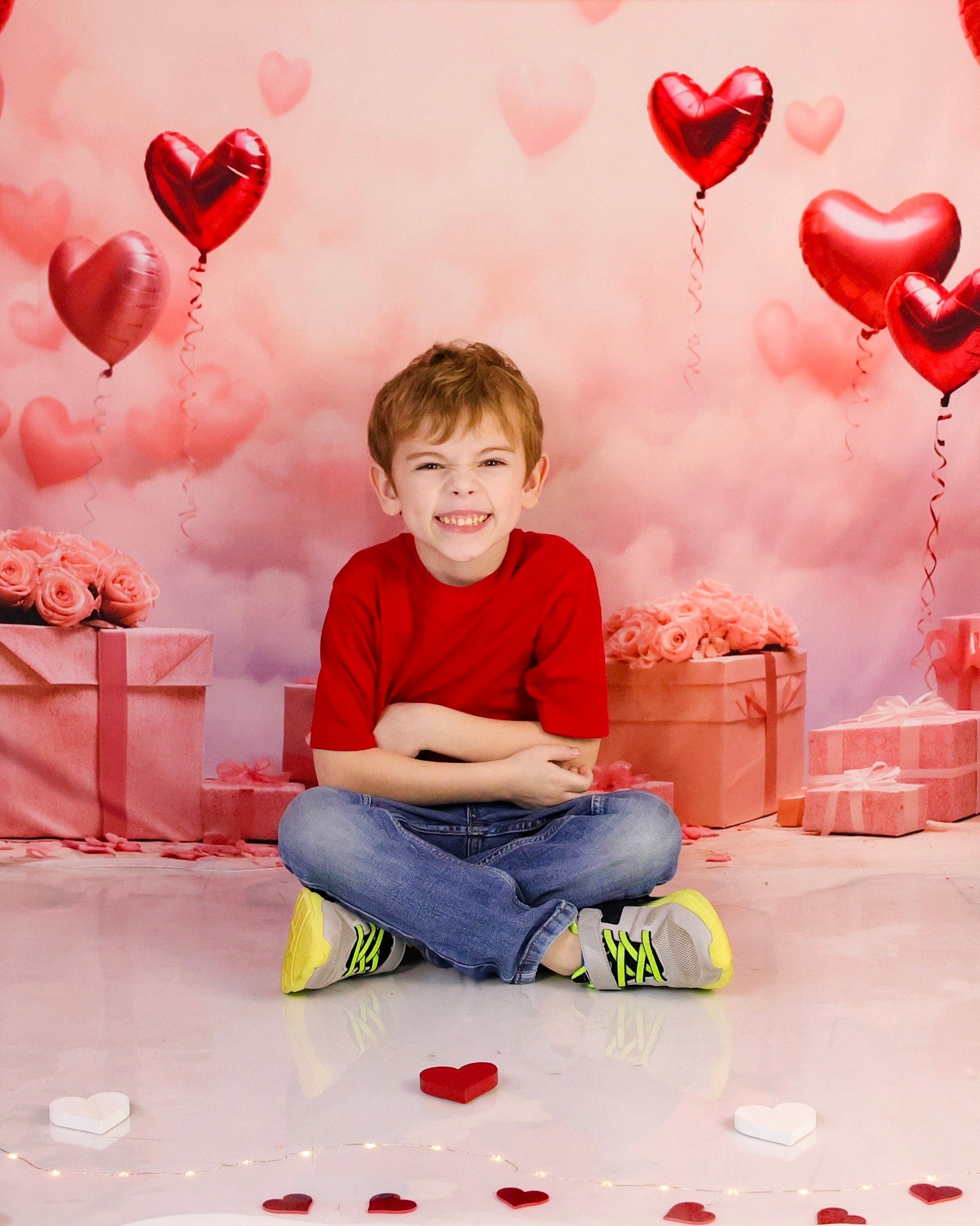 Valentine Backdrop Romantic Heart Balloons Gifts Valentine Photography Backdrop UK MRR9-86