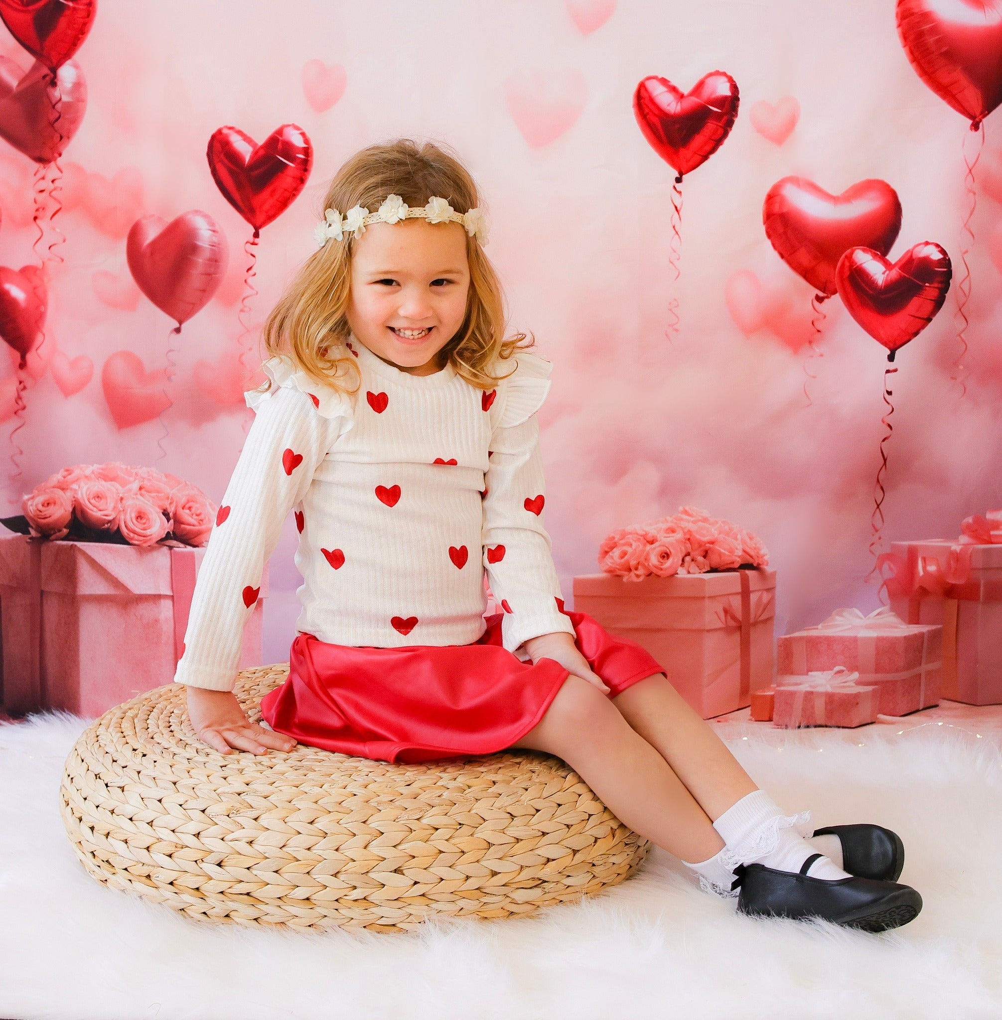 Valentine Backdrop Romantic Heart Balloons Gifts Valentine Photography Backdrop UK MRR9-86