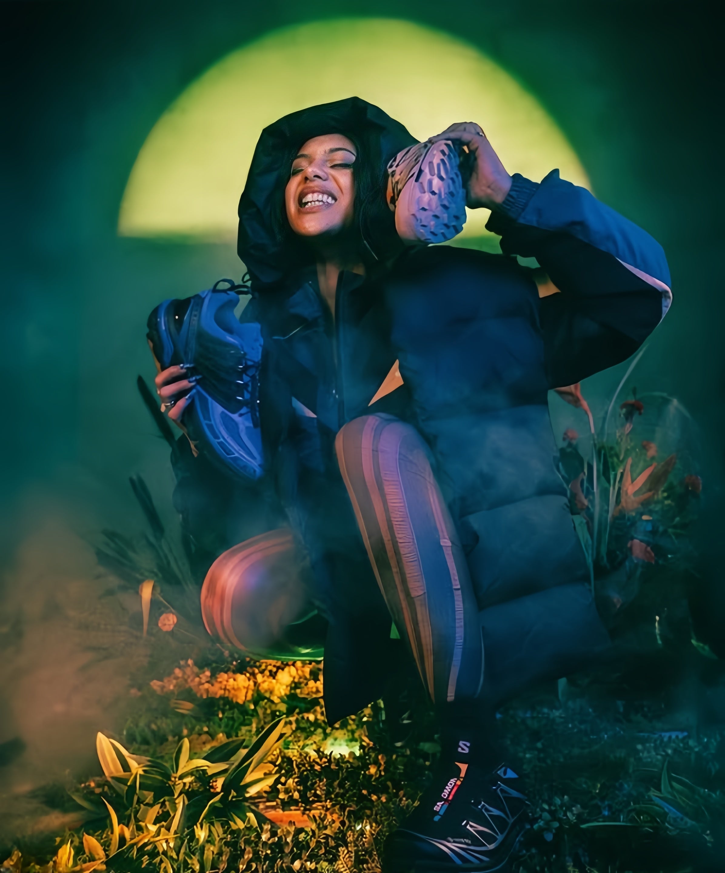 Green Cement Wall Texture Portrait backdrop UK for Photographers  LV-861