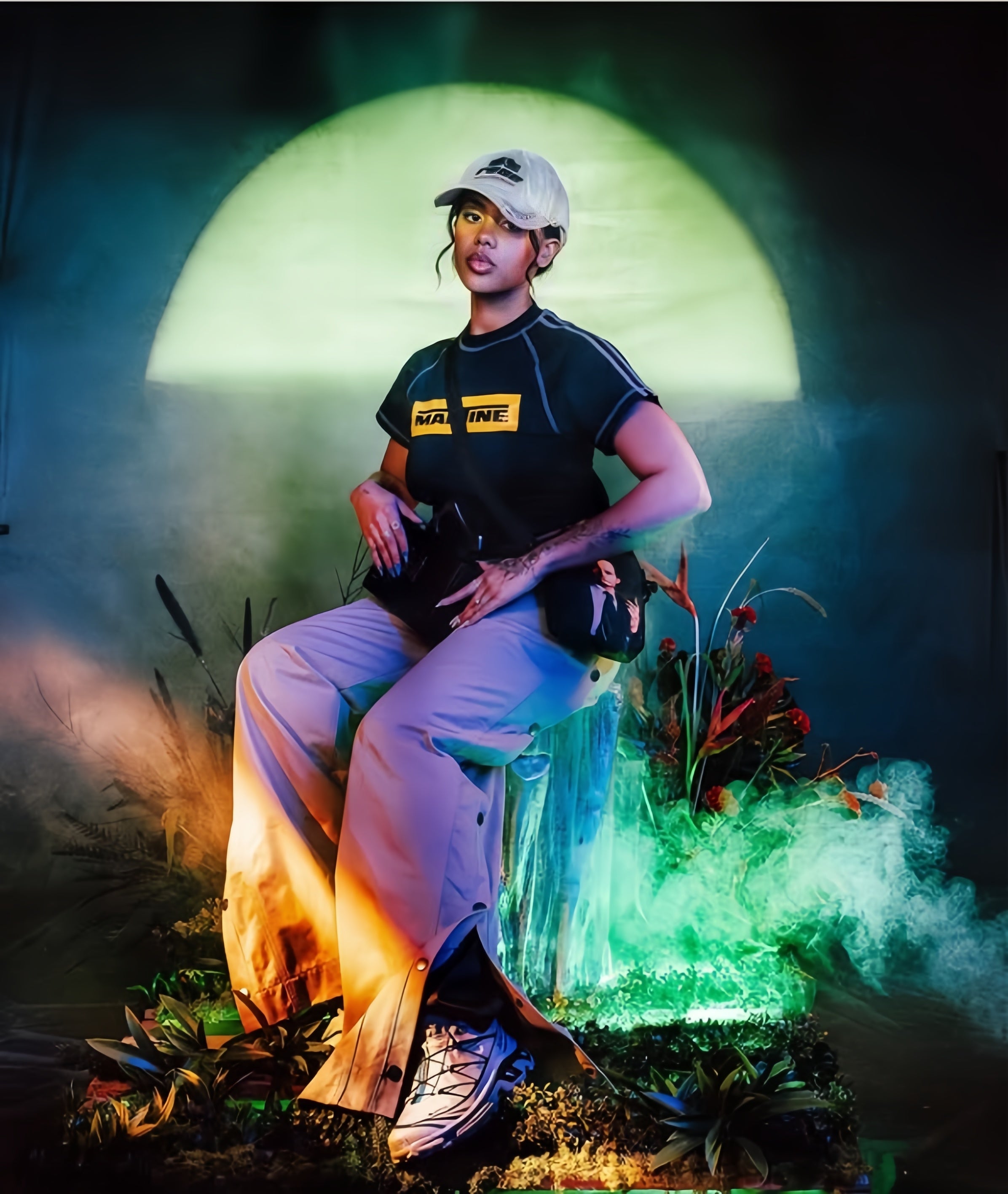 Green Cement Wall Texture Portrait backdrop UK for Photographers  LV-861