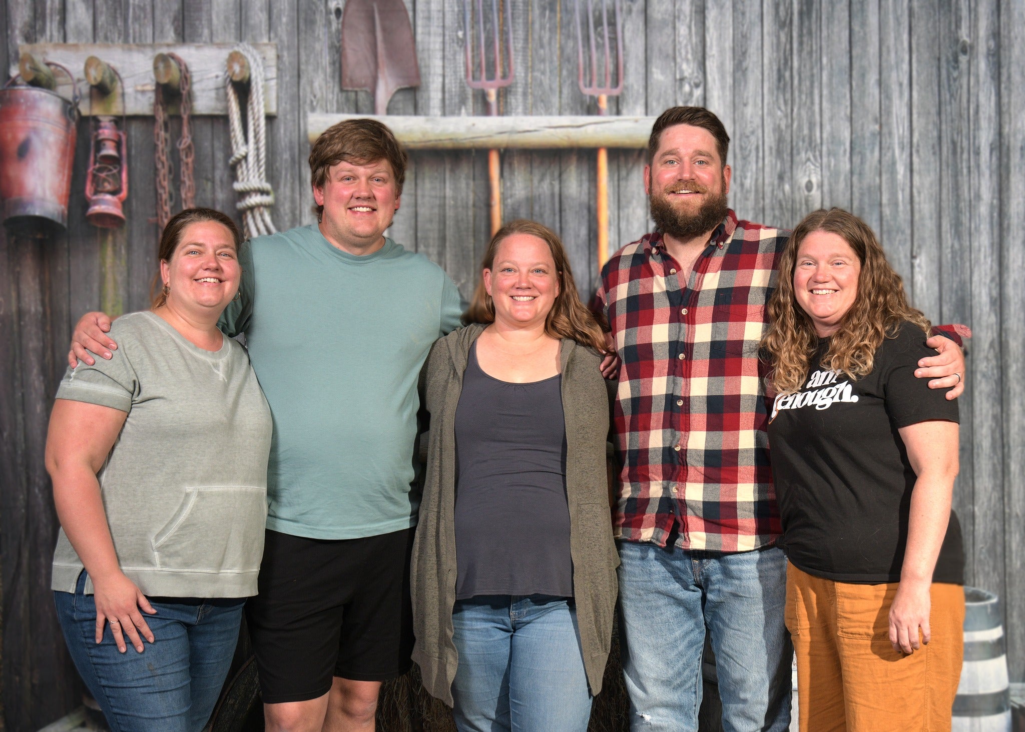 Barn Farm Tools Gray Grunge Wood Wall backdrop UK HJ03184