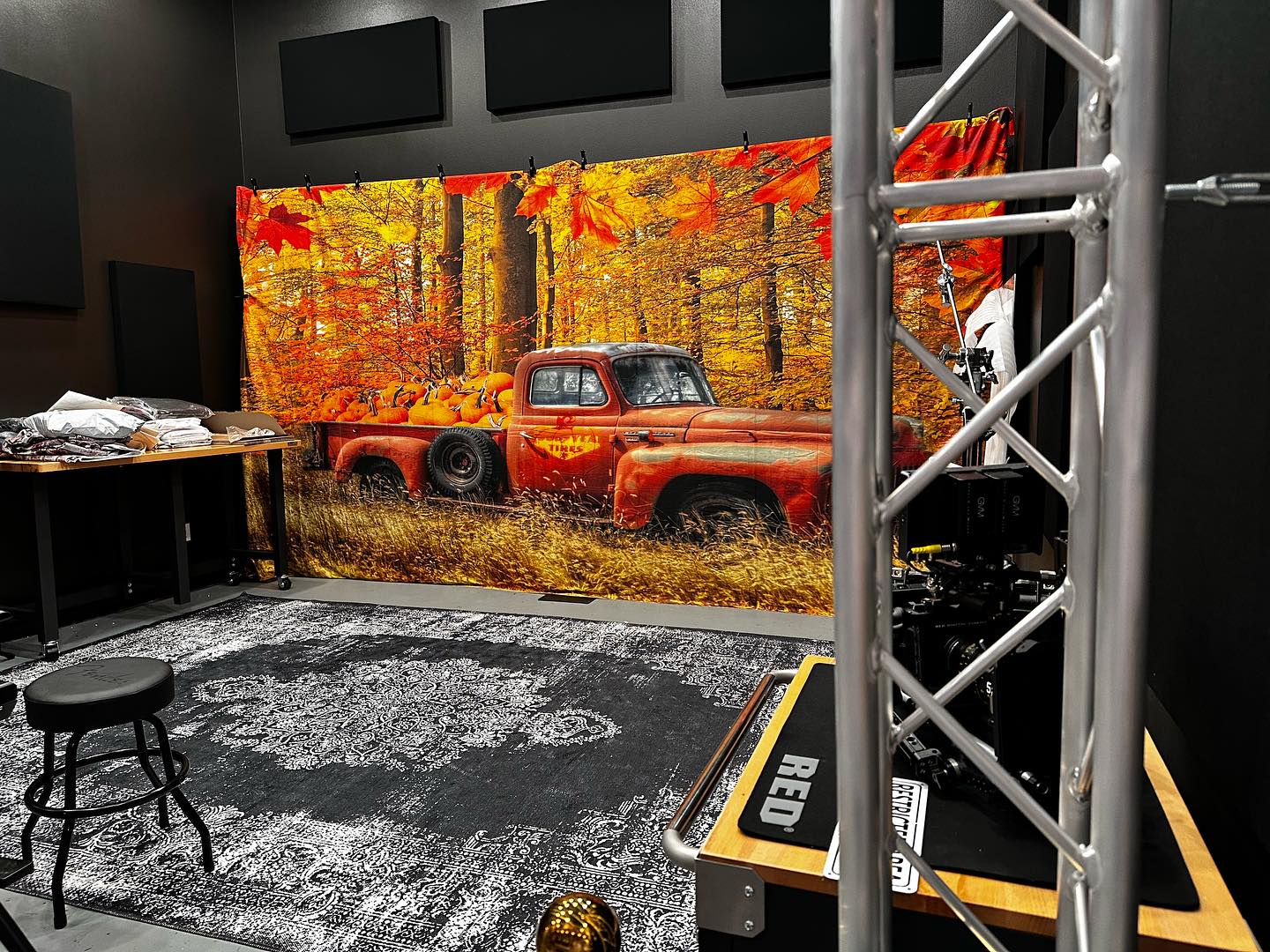 Fall Harvest Pumpkin Truck Thanksgiving Backdrop D864