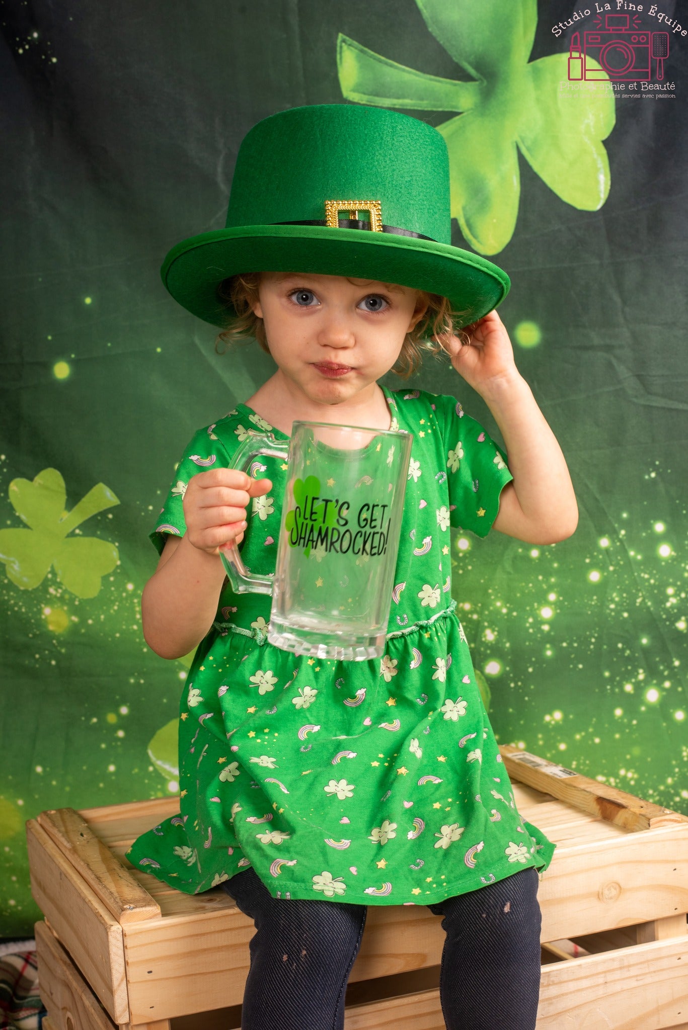 Happy St. Patrick's Day Green Luck Backdrop UK for Photo Booth SH166