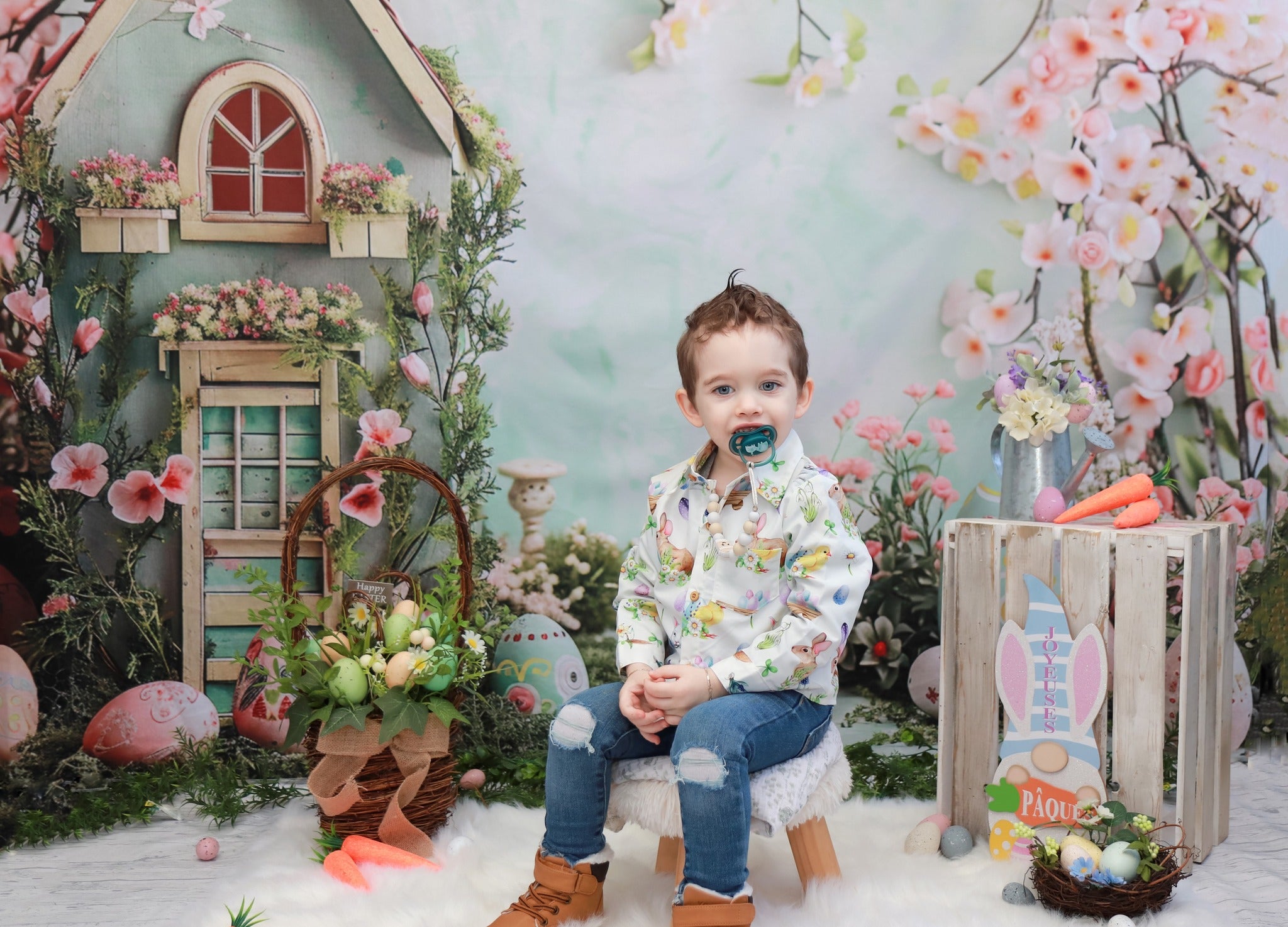 Easter Backdrops Photography Floral Cottage Egg Display Backdrop UK BRP12-401