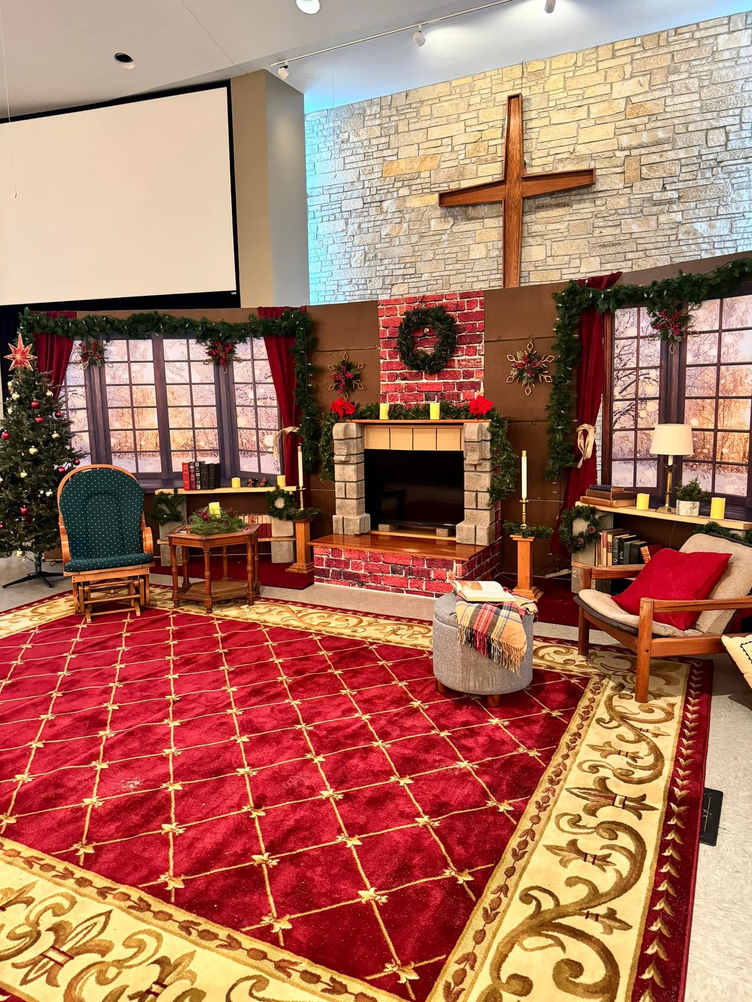 Winter Snow Scene Window Photography Backdrop D700