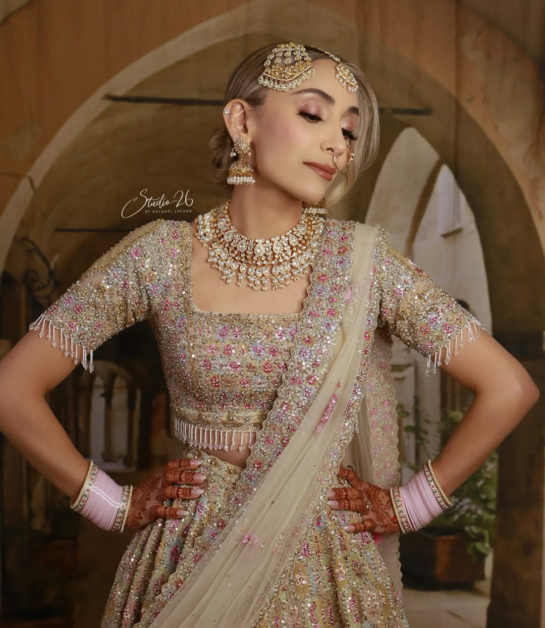 Round Arch Promenade Green Potted Plants Photo Backdrop uk KAT-144