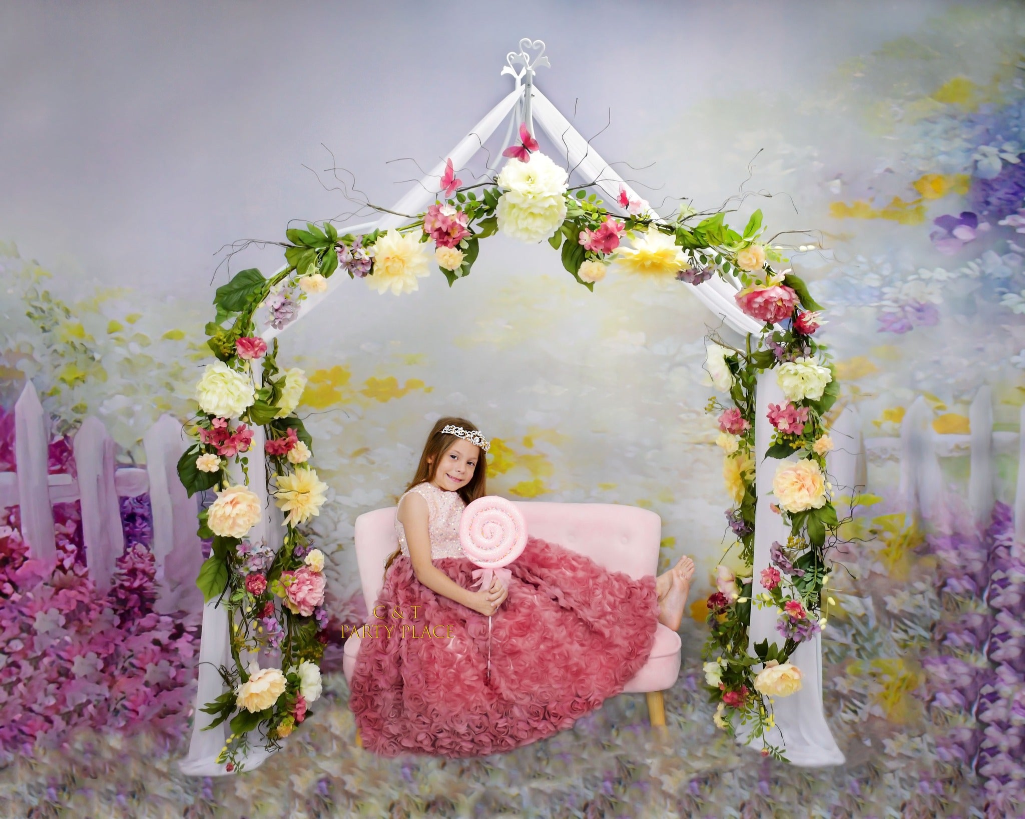 Watercolor Painting Colorful Flowers Garden Backdrop for Photo Studio NB-090