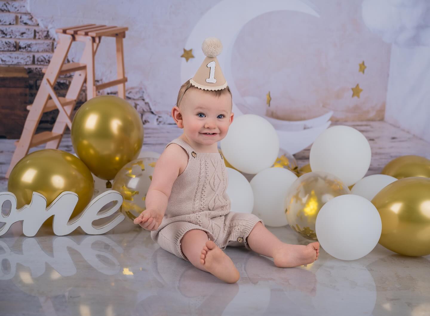 White Clouds Moon Baby Backdrop for Photo Studio LV-1445