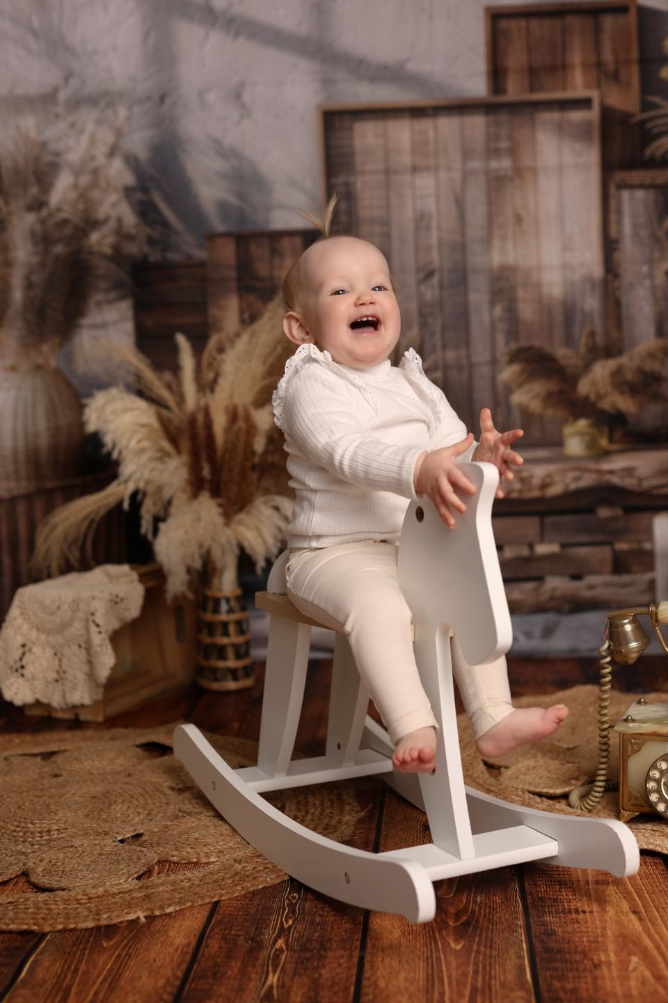 Vintage Wooden Crates Floral Boho Backdrop UK BRP10-84