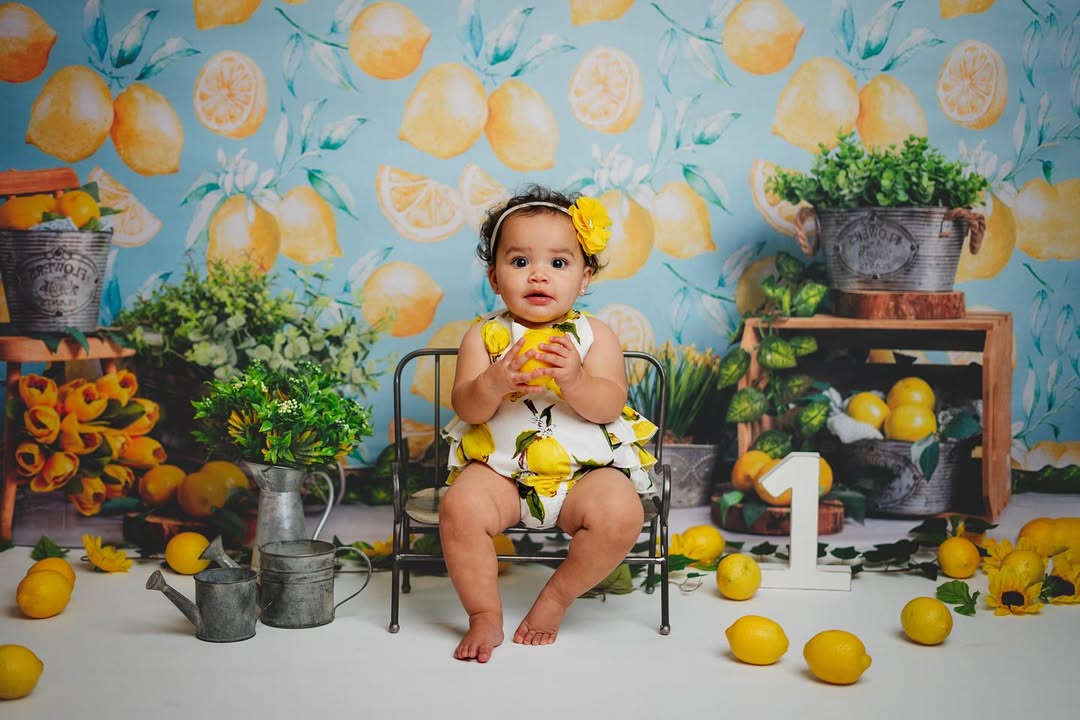 Lemon Plants Decoration Photography Backdrop UK M-34