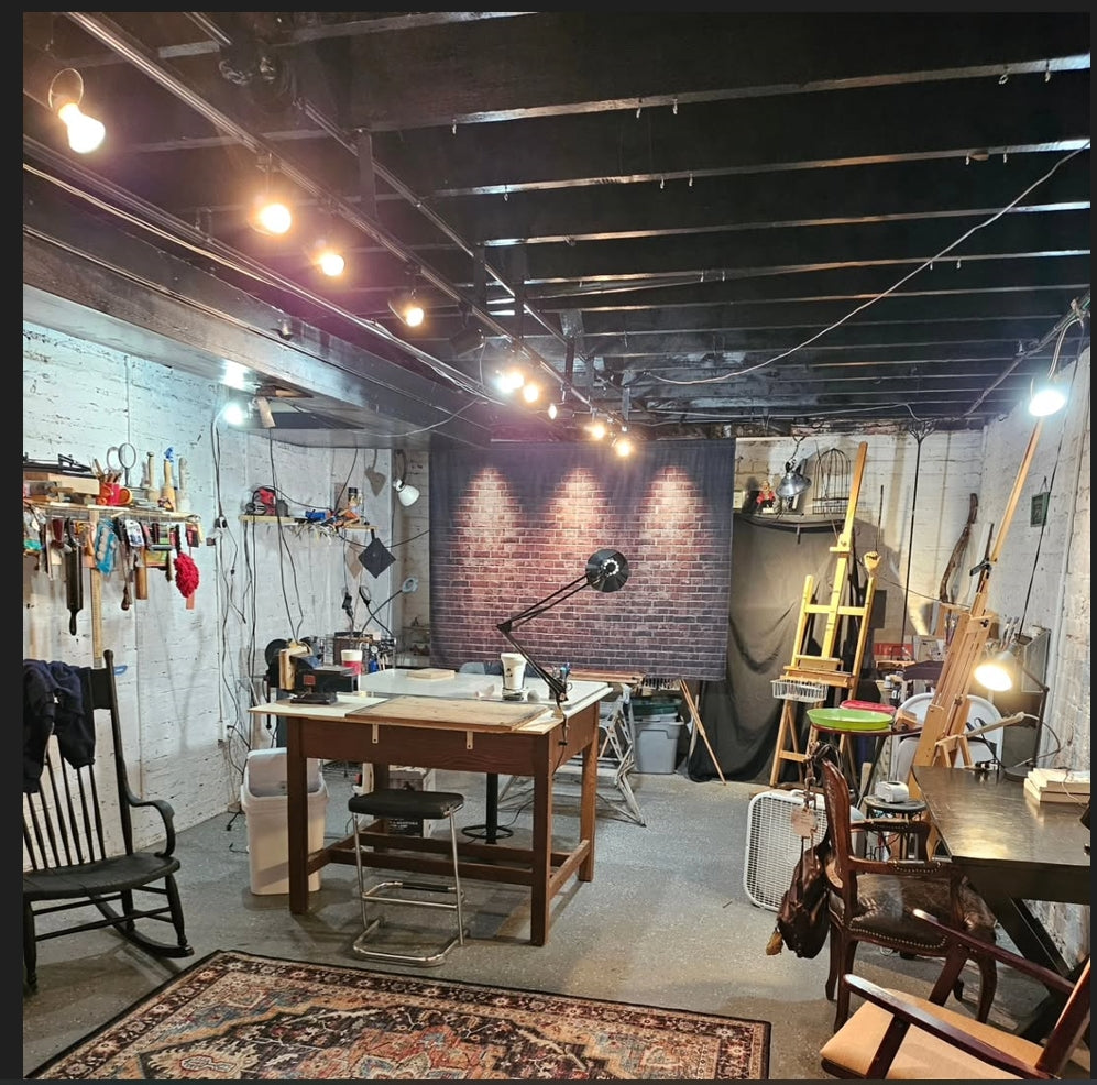 Red Vintage Brick Wall Lights Photography Backdrop UK GC-34