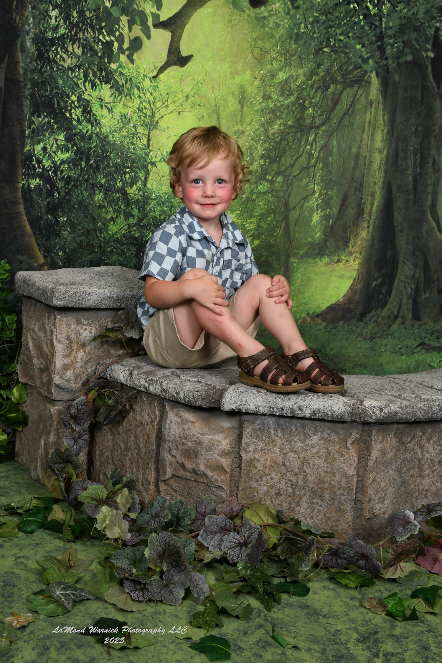 Secret Forest Big Tree Green Backdrop UK for Photo Studio LV-837