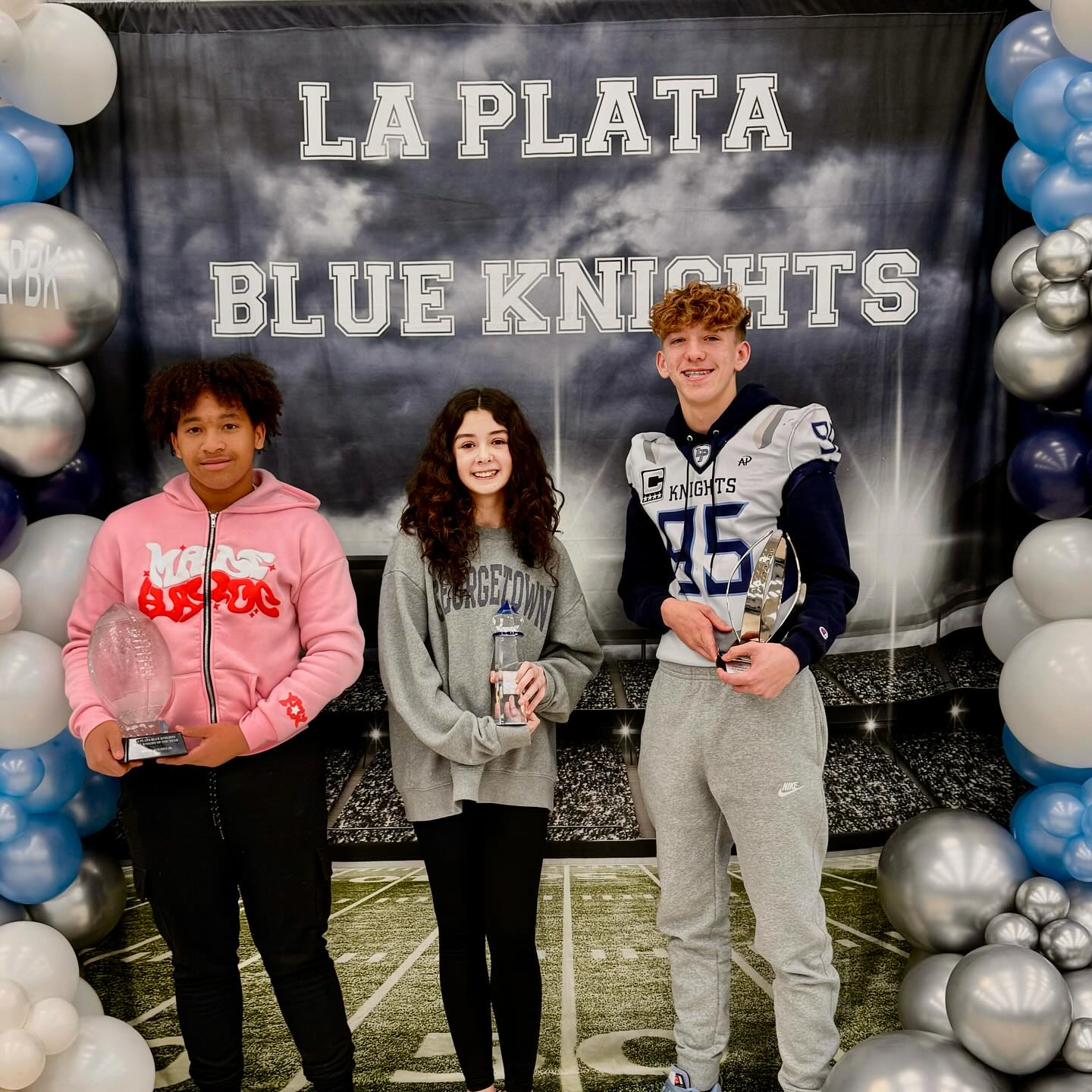 Football Field Backdrop UK Stadium Lights Green Lawn Background G-305