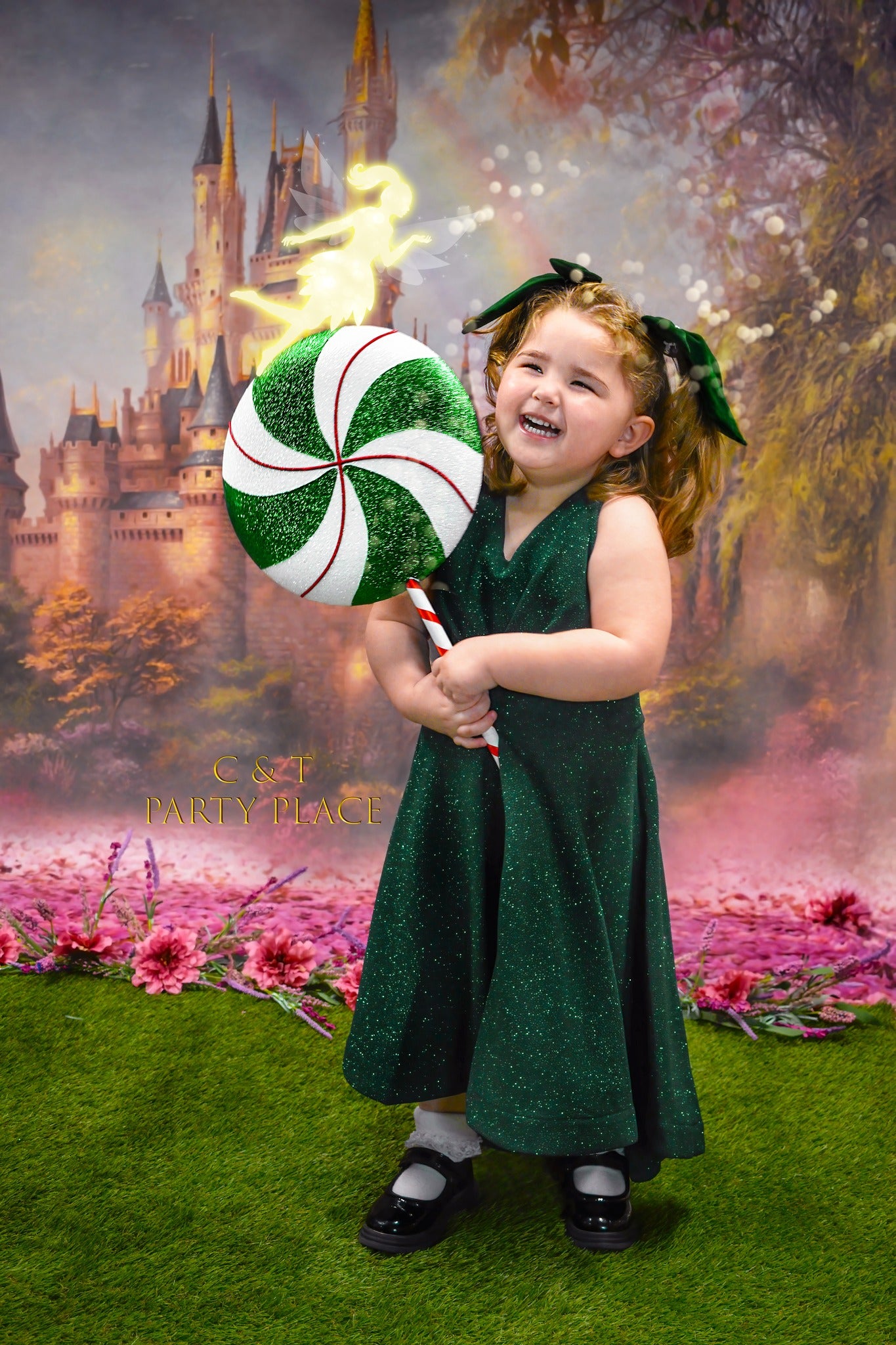 Fantastic Castle Pink Flower Backdrop UK for Photography S-2711