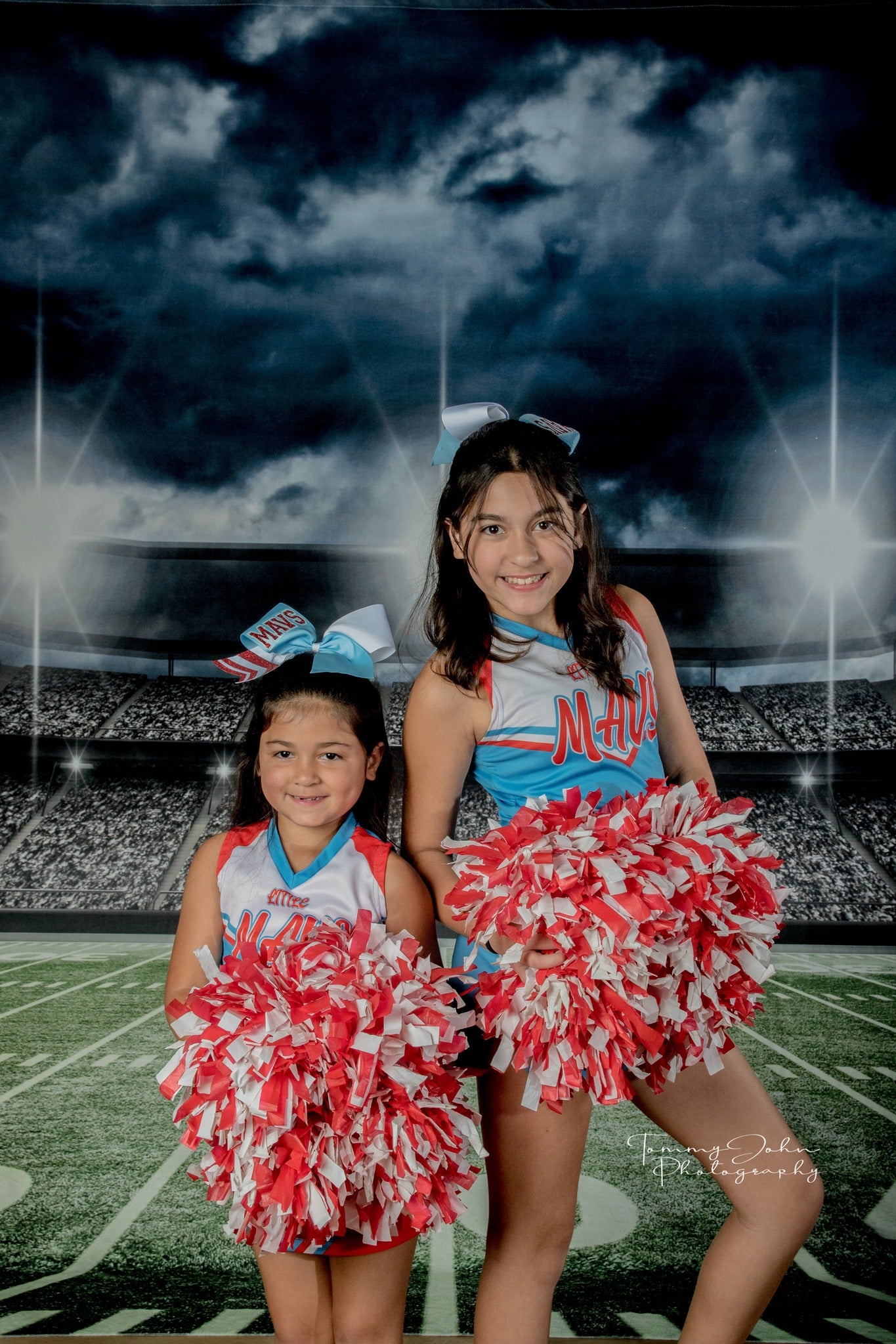 Football Field Backdrop UK Stadium Lights Green Lawn Background G-305