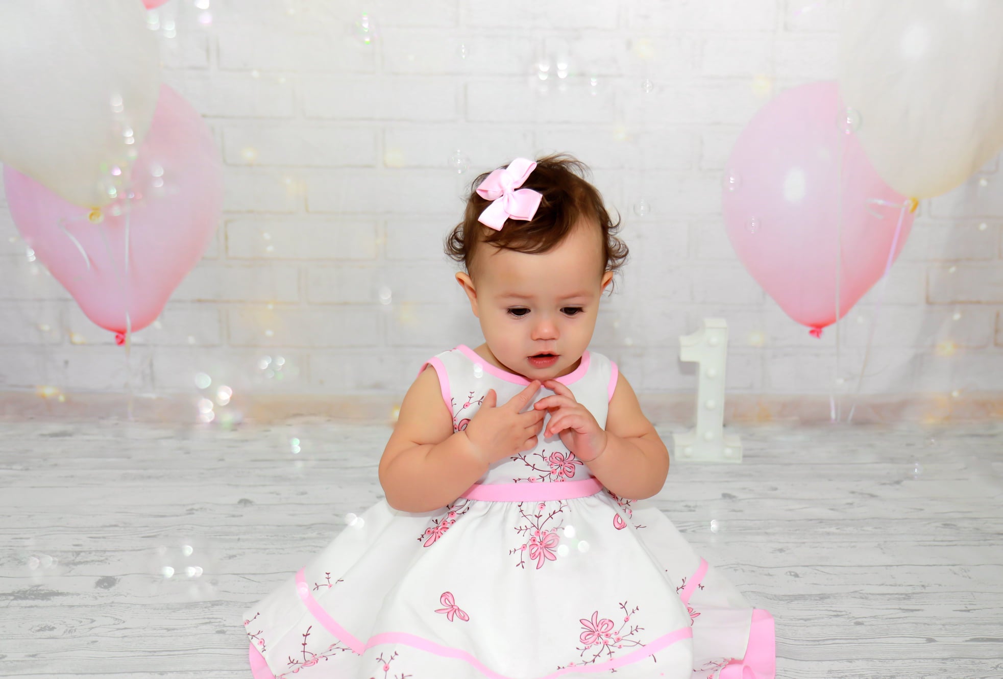 White Brick Wall Lights Balloons Photo Studio backdrop uk GC-62
