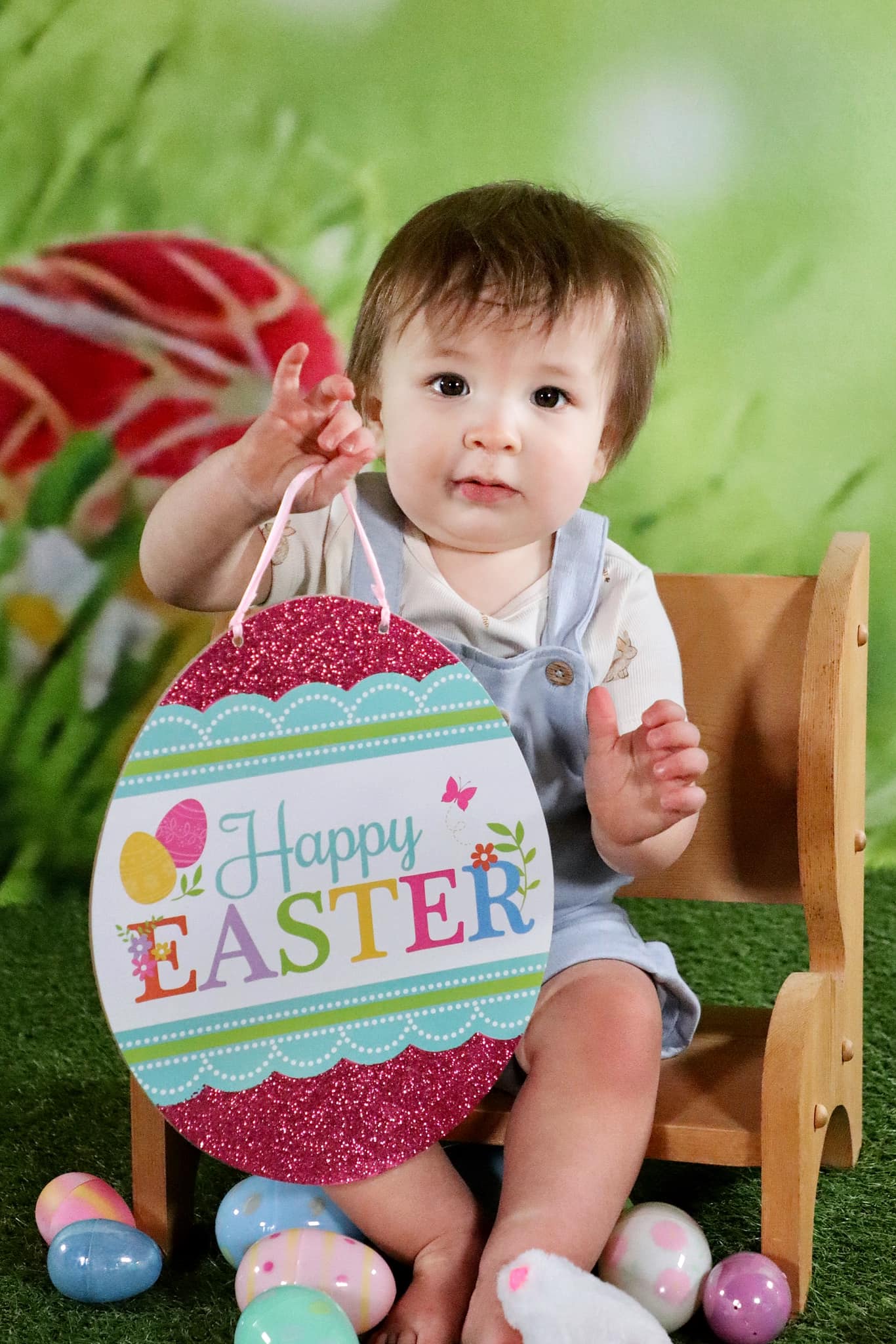 Happy Easter Backdrop UK Spring Green Grass Easter Photo Backdrop UK SH015