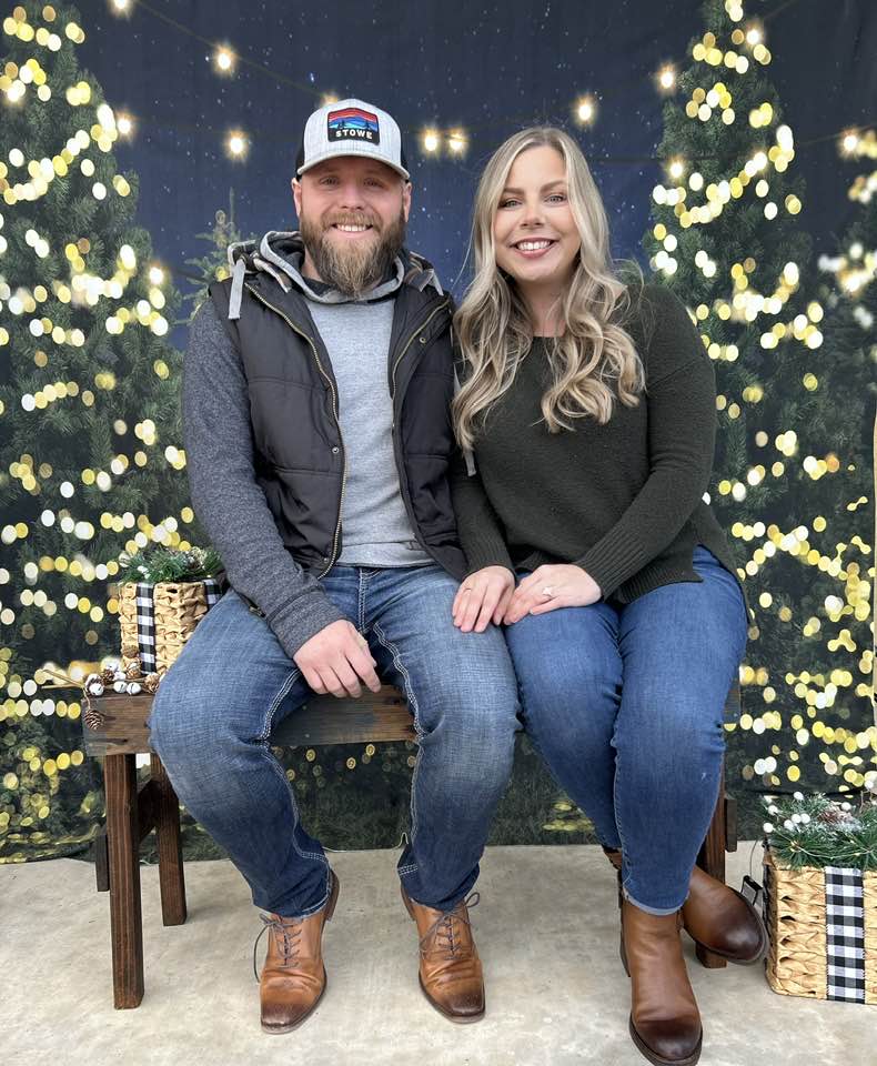 Night Twinkle Christmas Farm Photo Booth Backdrop D833