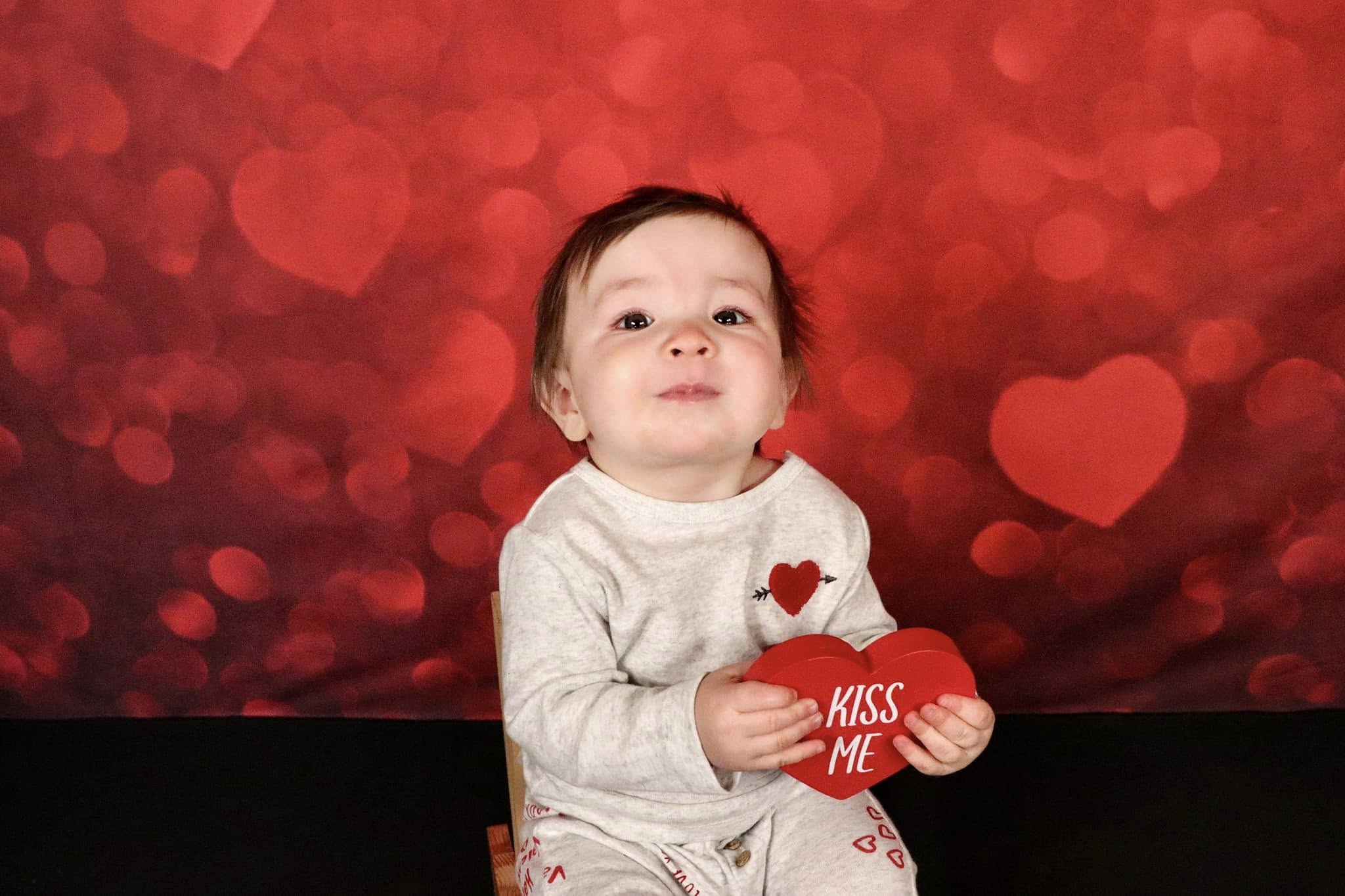 Bokeh Red Love Heart Valentine's Day Backdrop D1040