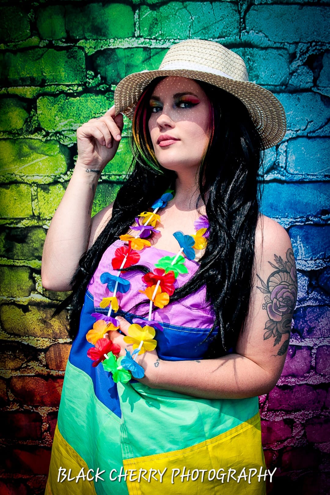 Colorful Brick Wall Backdrop uk For Portrait Photography SH679