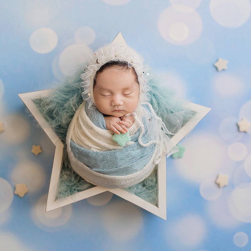 DBackdrop Wooden Star Shaped Newborn Photography Props SYPJ3(brown、yellow、white)