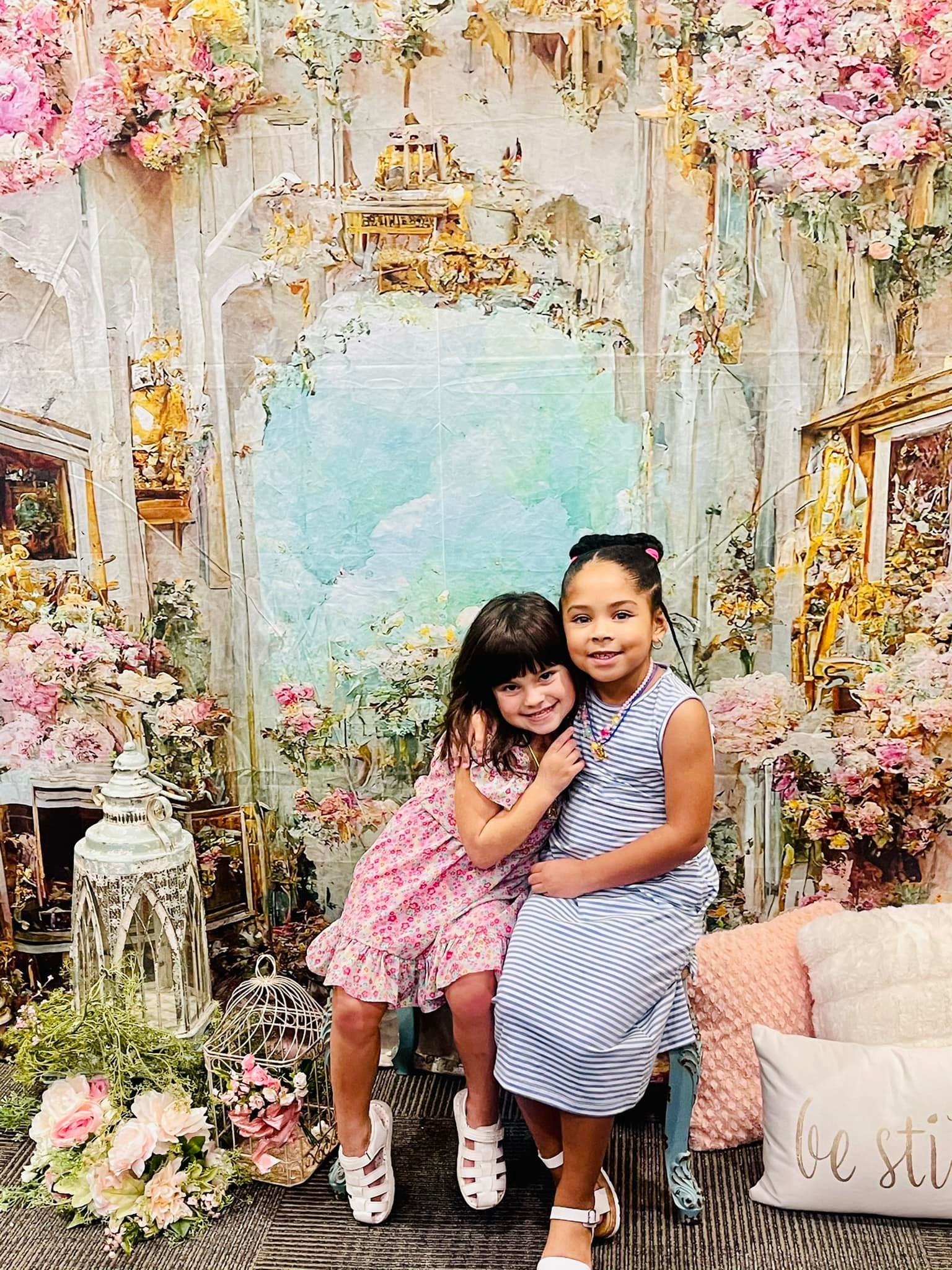 Oil Painting Palace Flower Photography Backdrop UK M-37