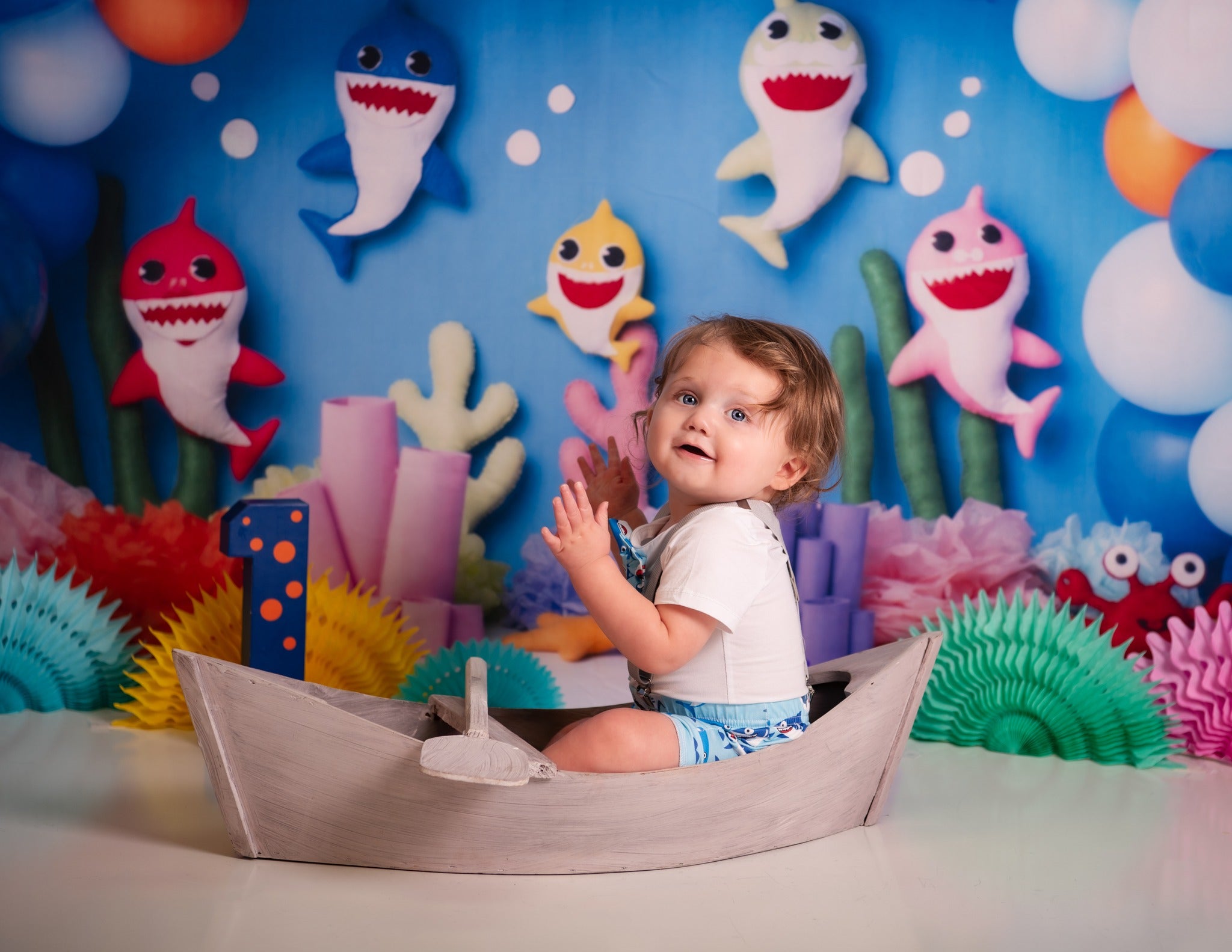 Little Shark Backdrop for Children Photography UK M5-24