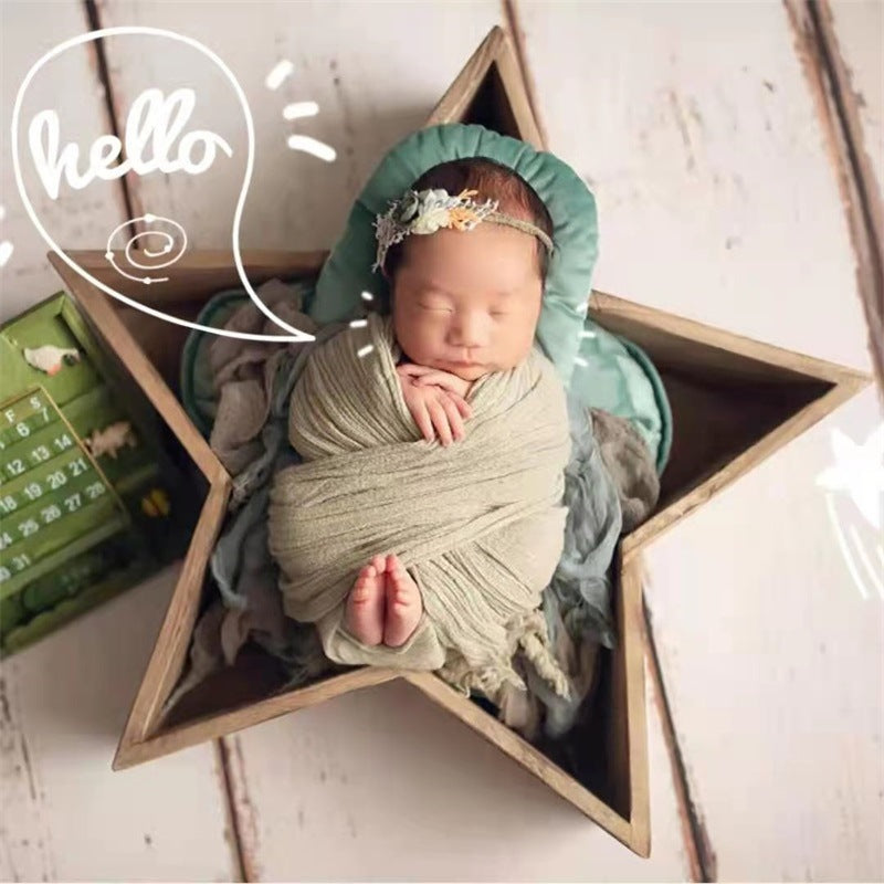 DBackdrop Wooden Star Shaped Newborn Photography Props SYPJ3(brown、yellow、white)