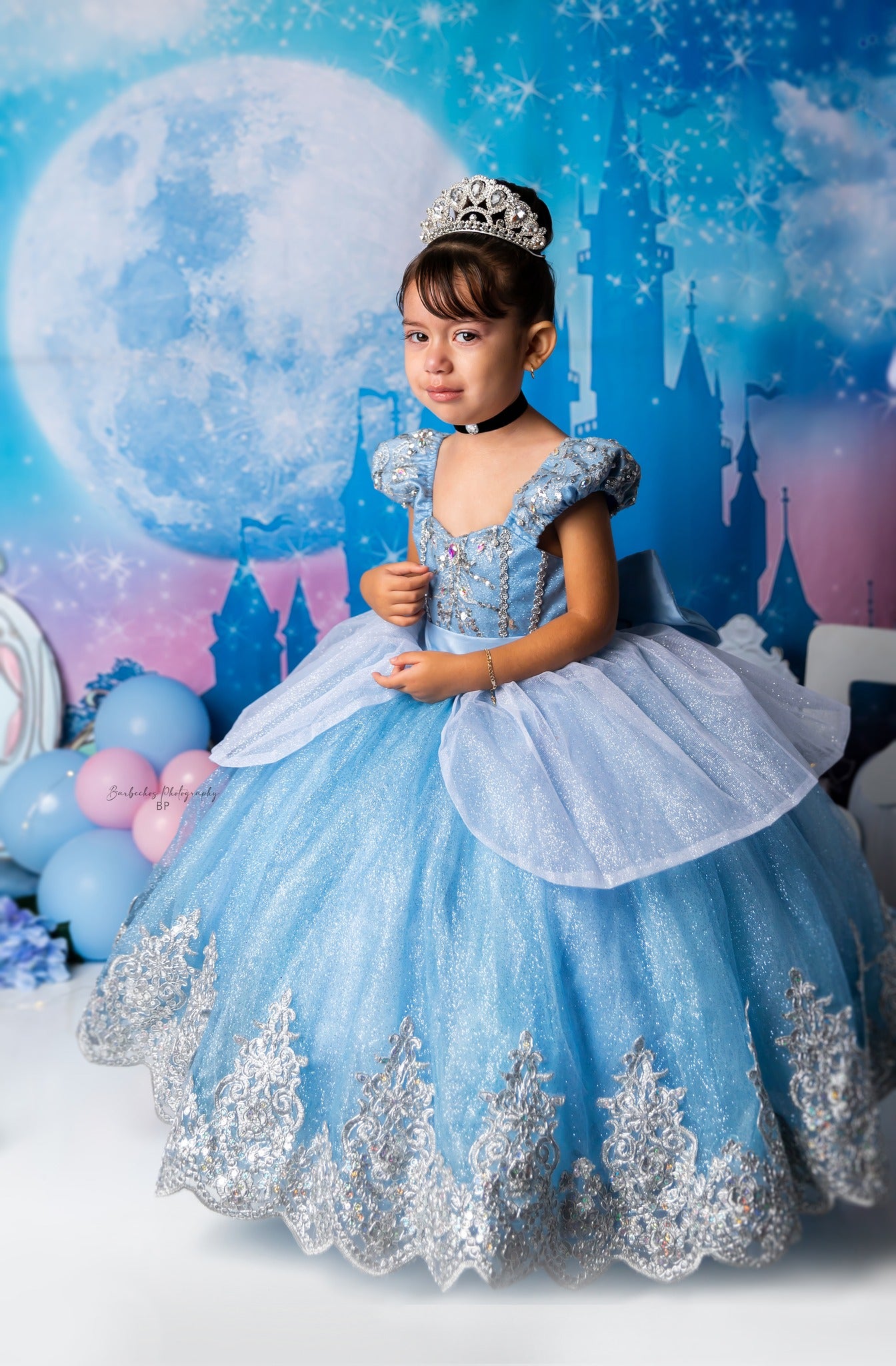 Blue backdrop UK Castle backdrop UK Starry Moon Background for Baby Photography G-927