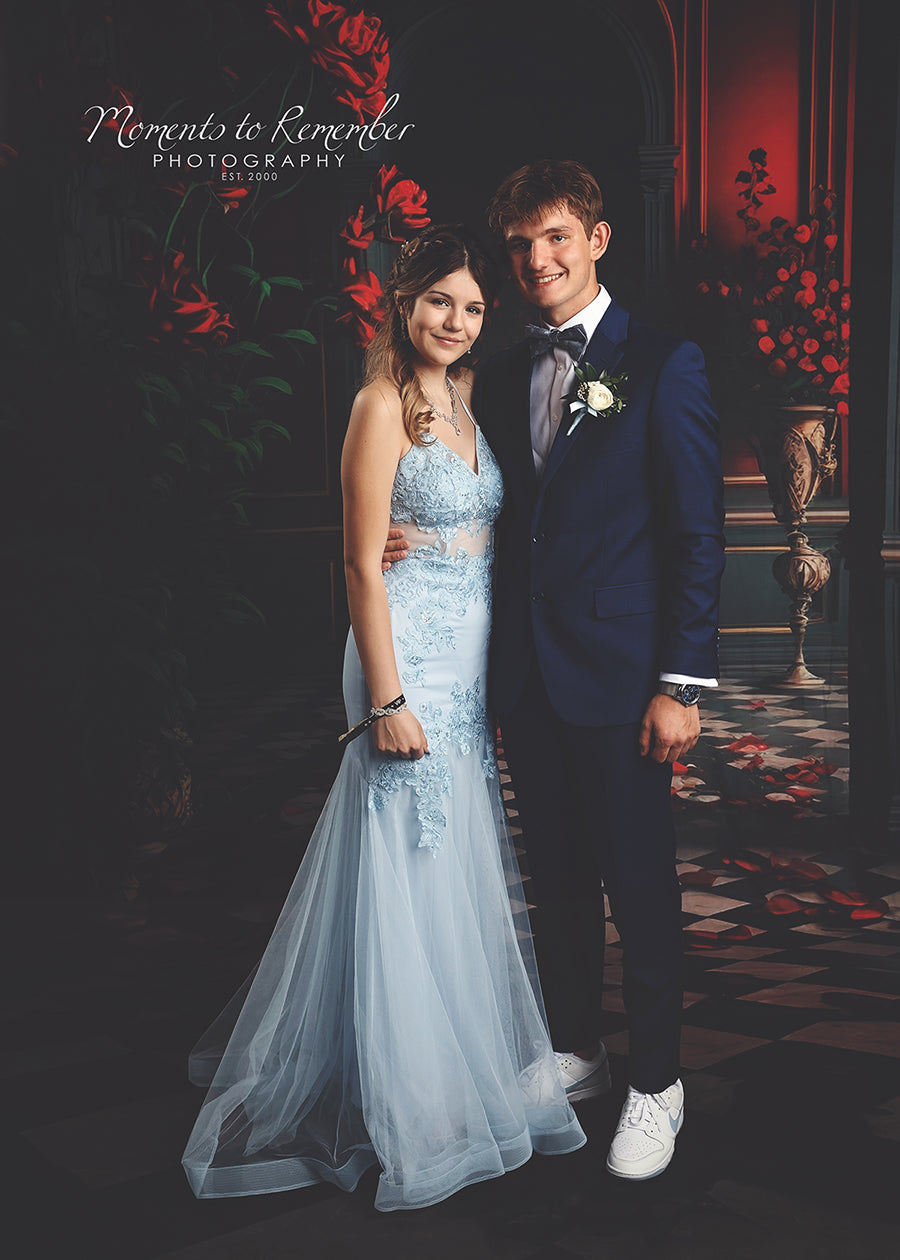 Room Interior Flower Arch Door Backdrop UK M5-10