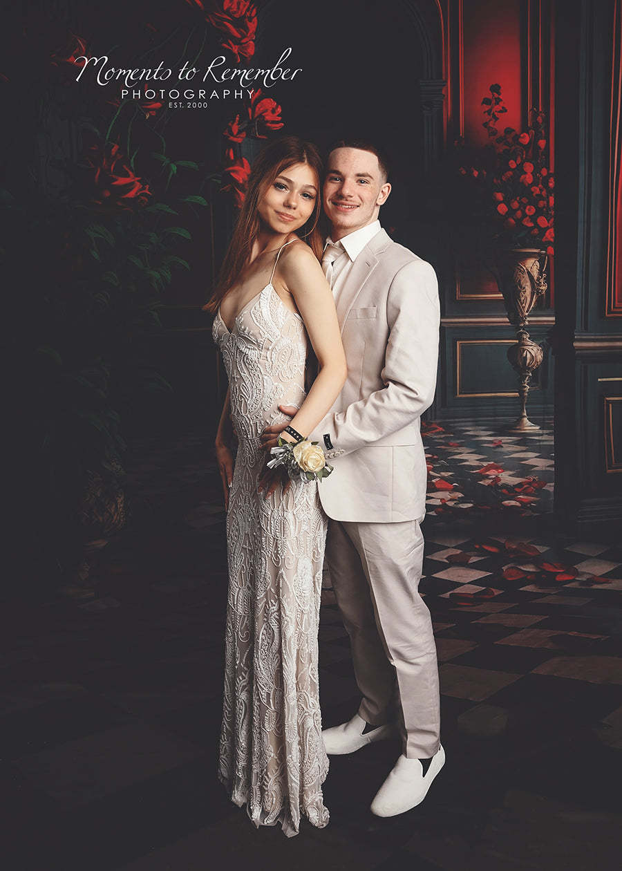 Room Interior Flower Arch Door Backdrop UK M5-10