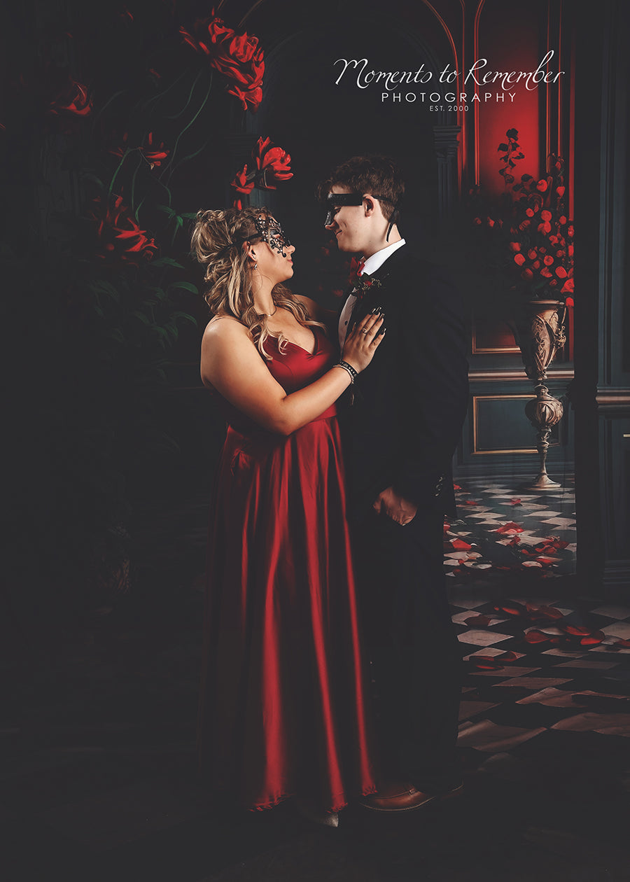 Room Interior Flower Arch Door Backdrop UK M5-10