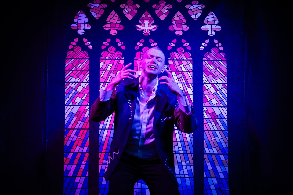 Ancient Church Stained Glass Window Backdrop SH-999