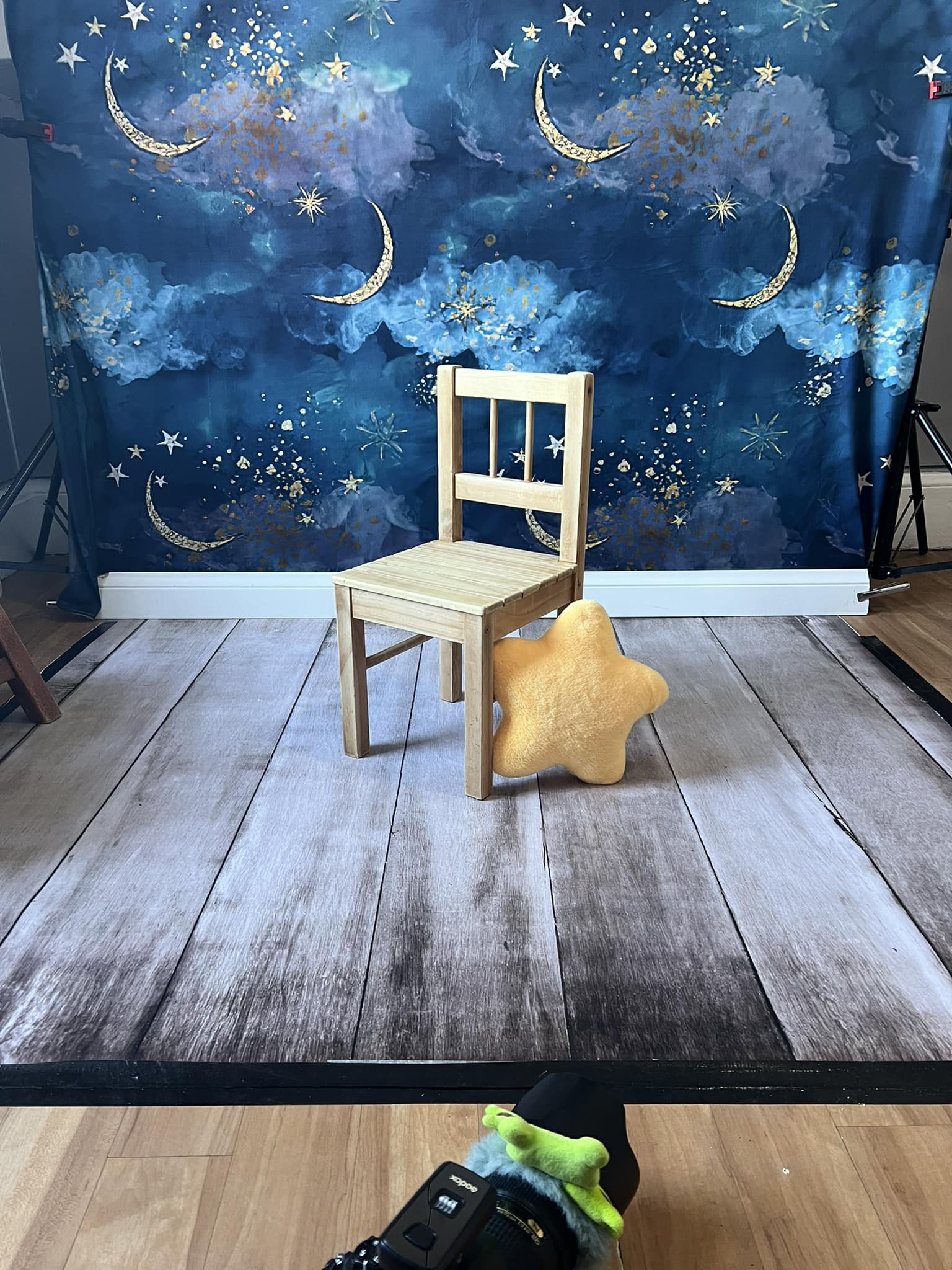 Beautiful Blue Sky Stars and Moon backdrop UK for Photography NB-347