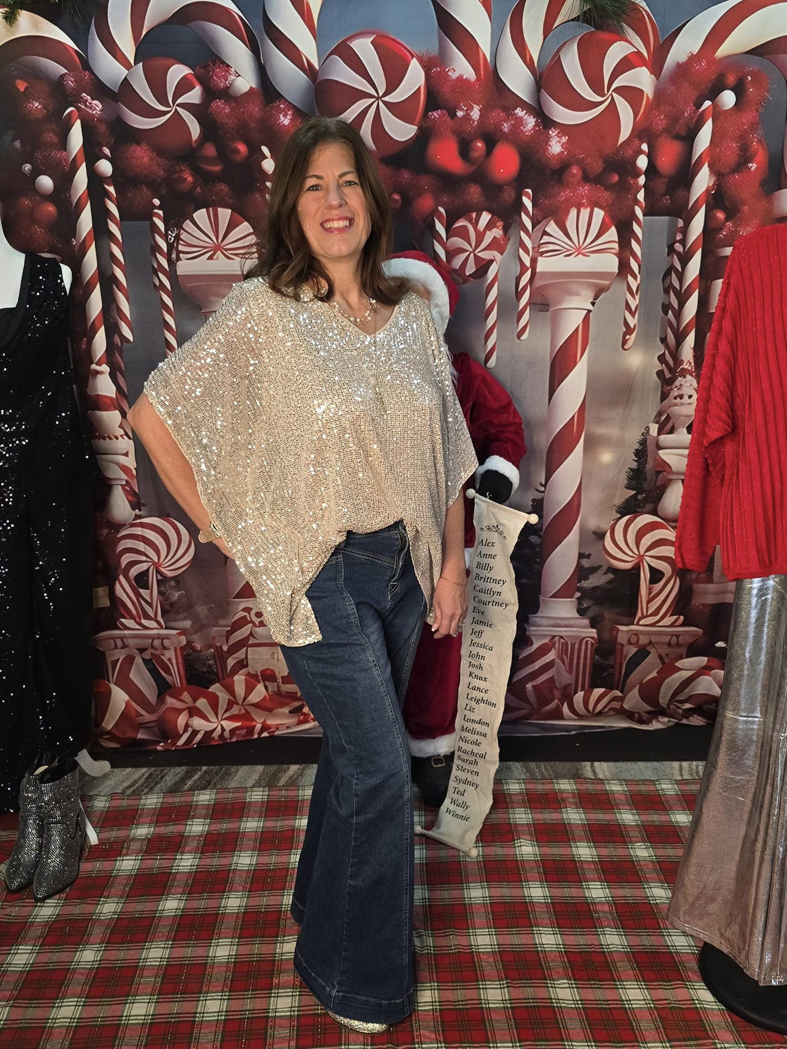 Christmas Whimsical Candy Cane Archway Backdrop UK RR8-229