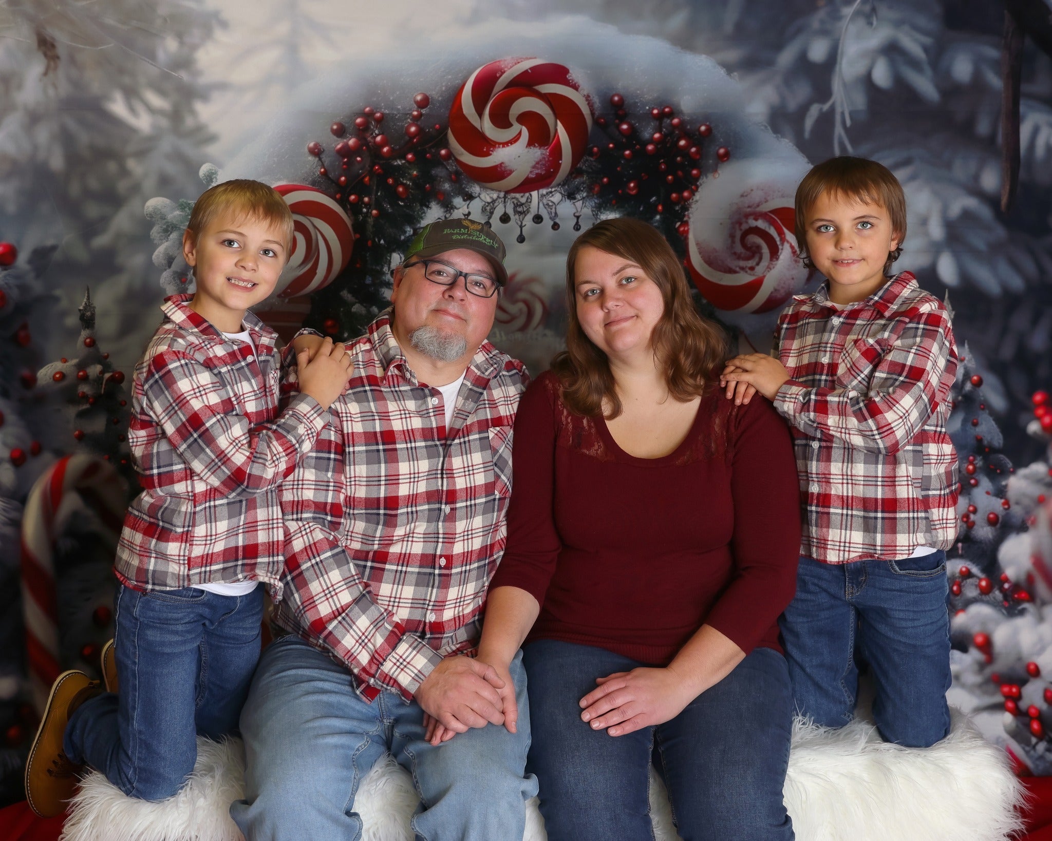 Christmas Candy Cane Wonderland Backdrop UK RR7-672