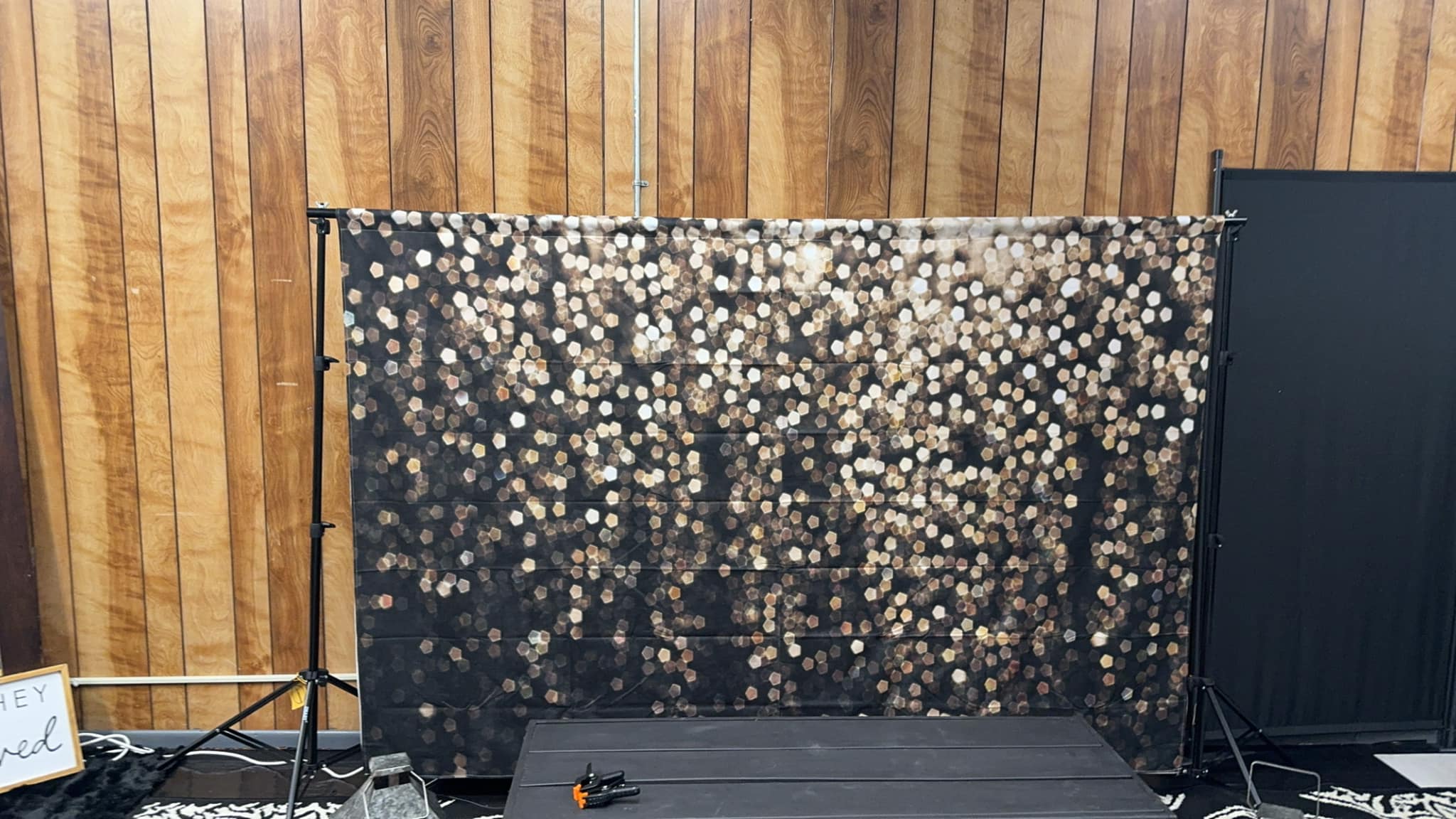 Gold and Black Sparkle Photo Backdrop UK for Photography LV-1564
