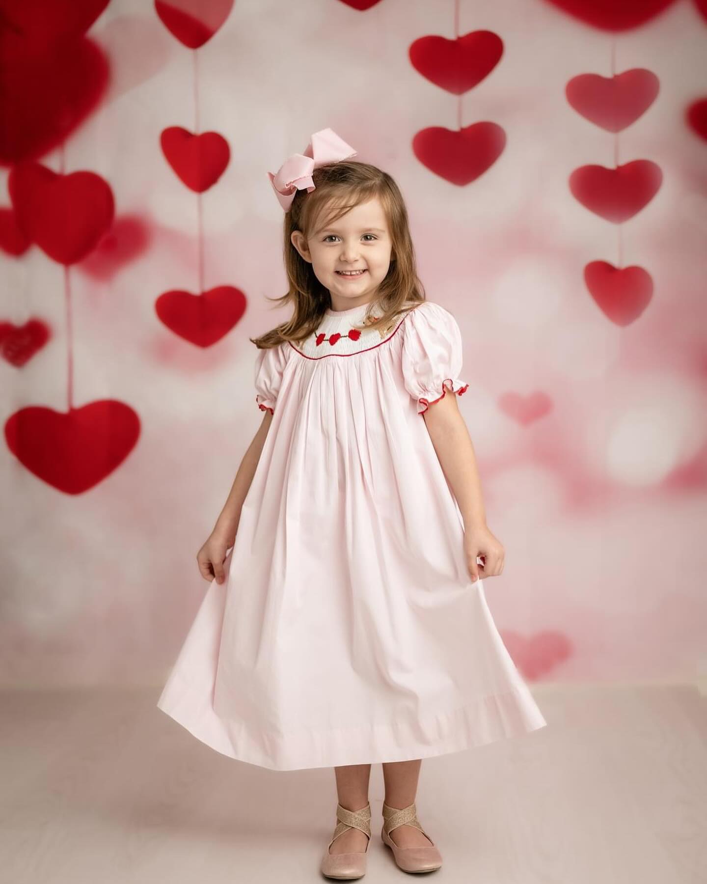 Valentine Backdrop Floating Red Hearts Bokeh Strings Valentine's Day Backdrop UK MRR9-96