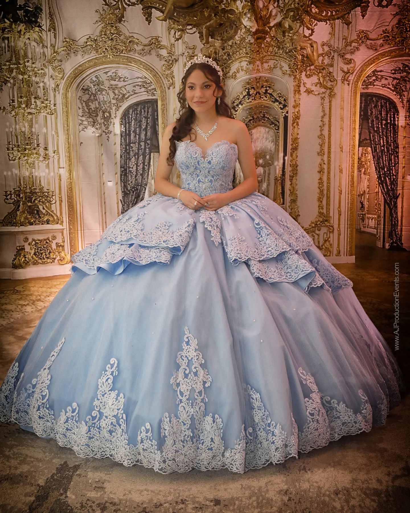 Golden Palace Hall Castle Inside Backdrop UK For Photography S-2708