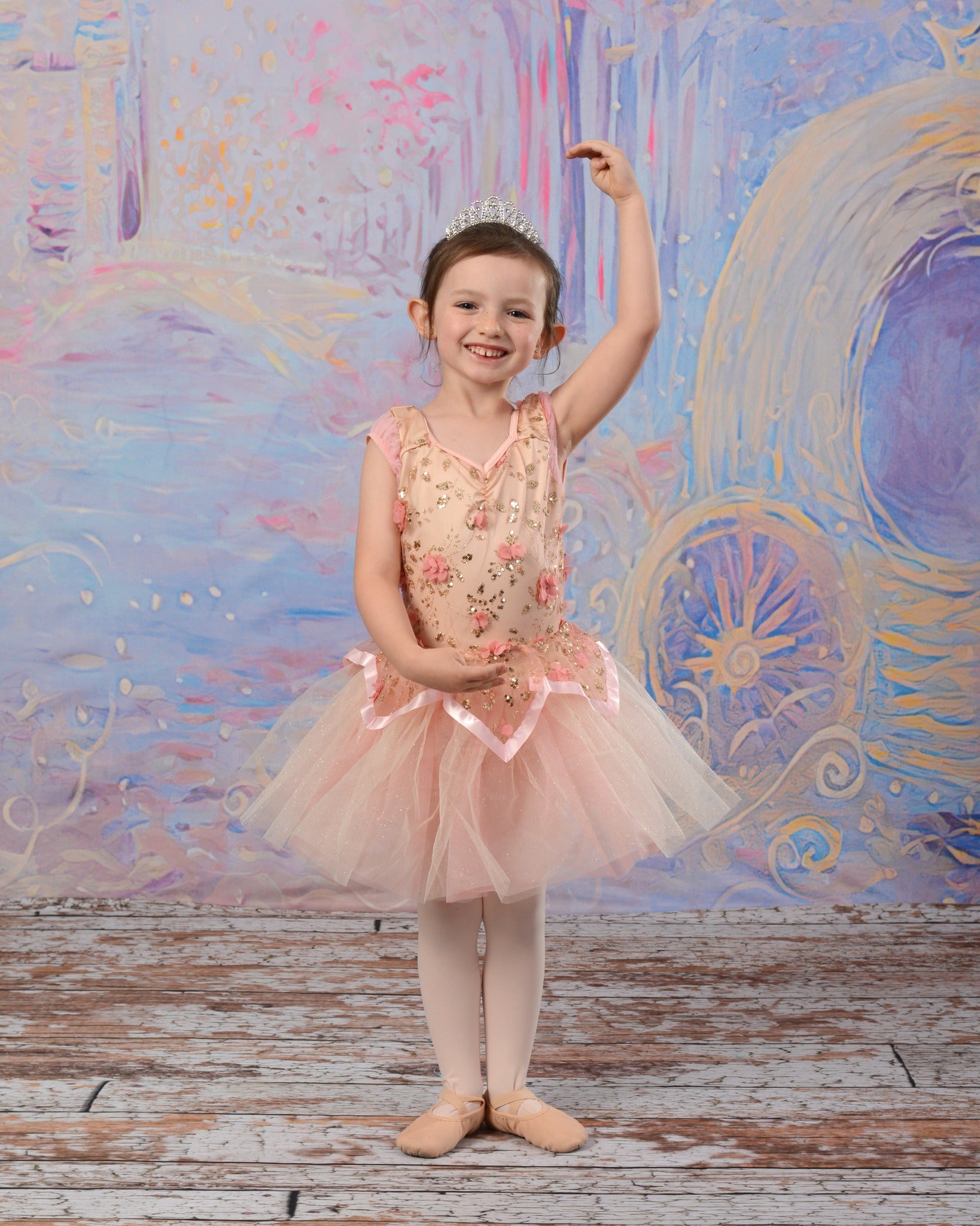 Dream Castle and Pumpkin Carriage Oil Painting Purple Photography Backdrop NB-067