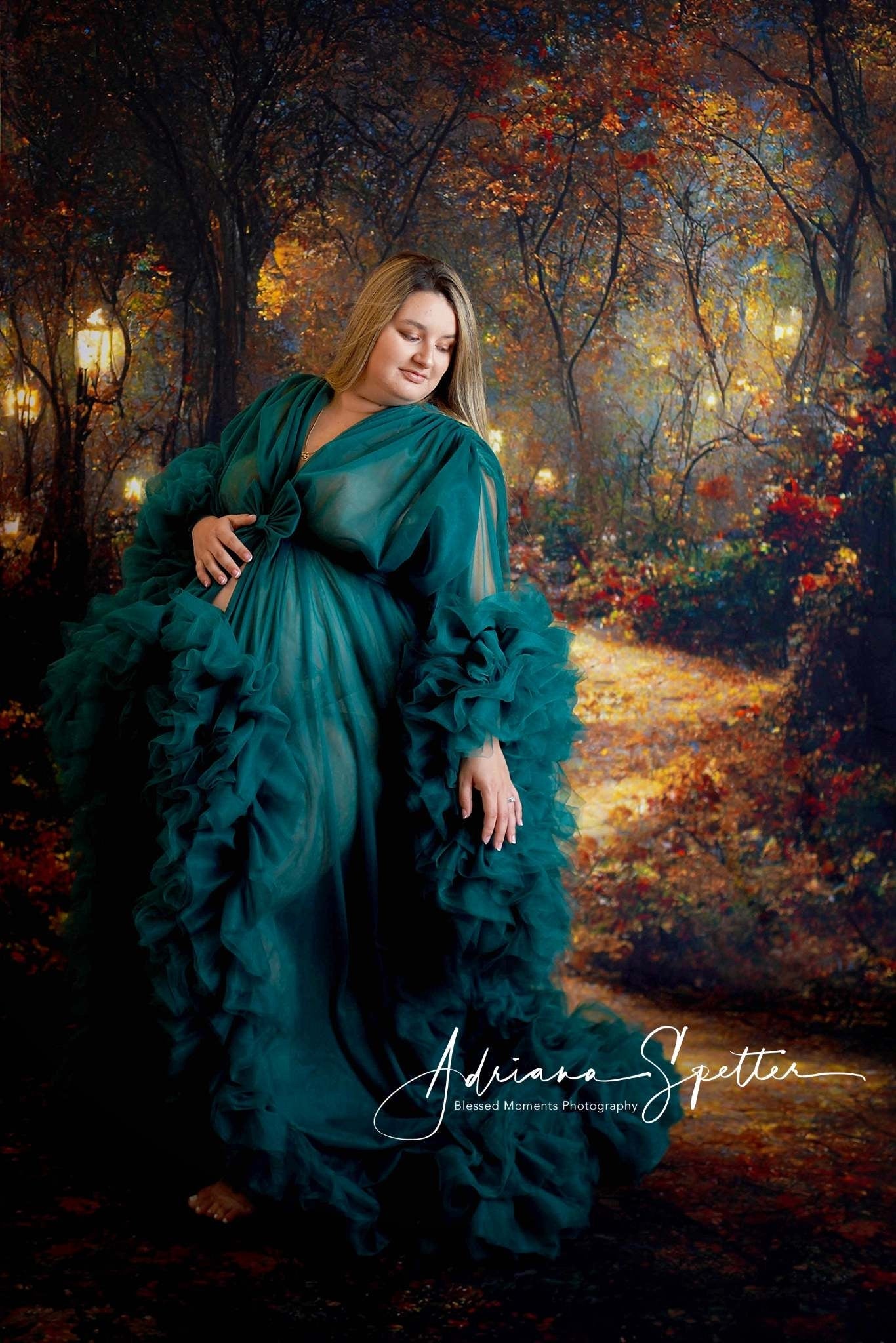 Fall Leaves Backdrop Autumn Pathway Lanterns Autumn Backdrop UK MRR10-54