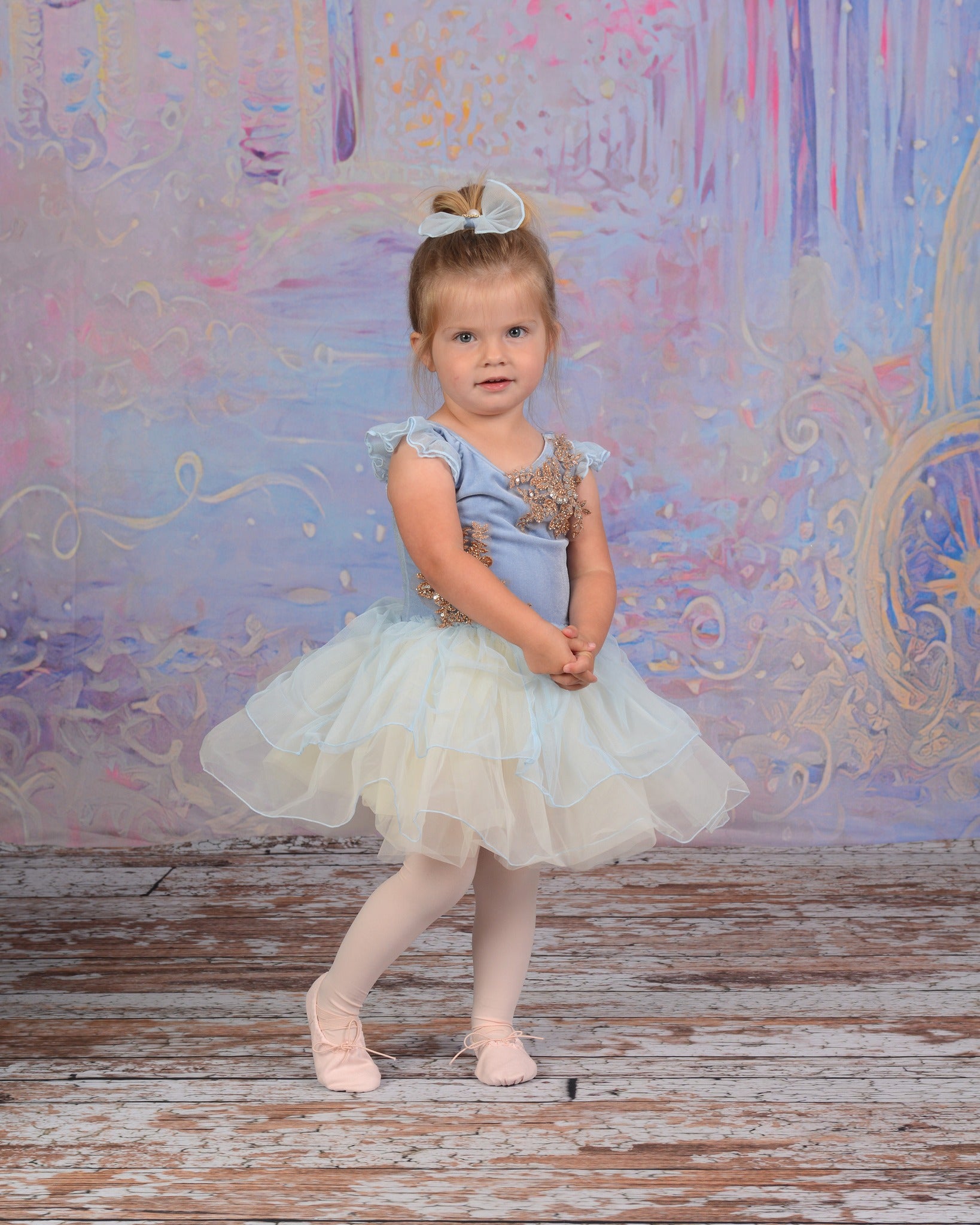 Dream Castle and Pumpkin Carriage Oil Painting Purple Photography Backdrop NB-067