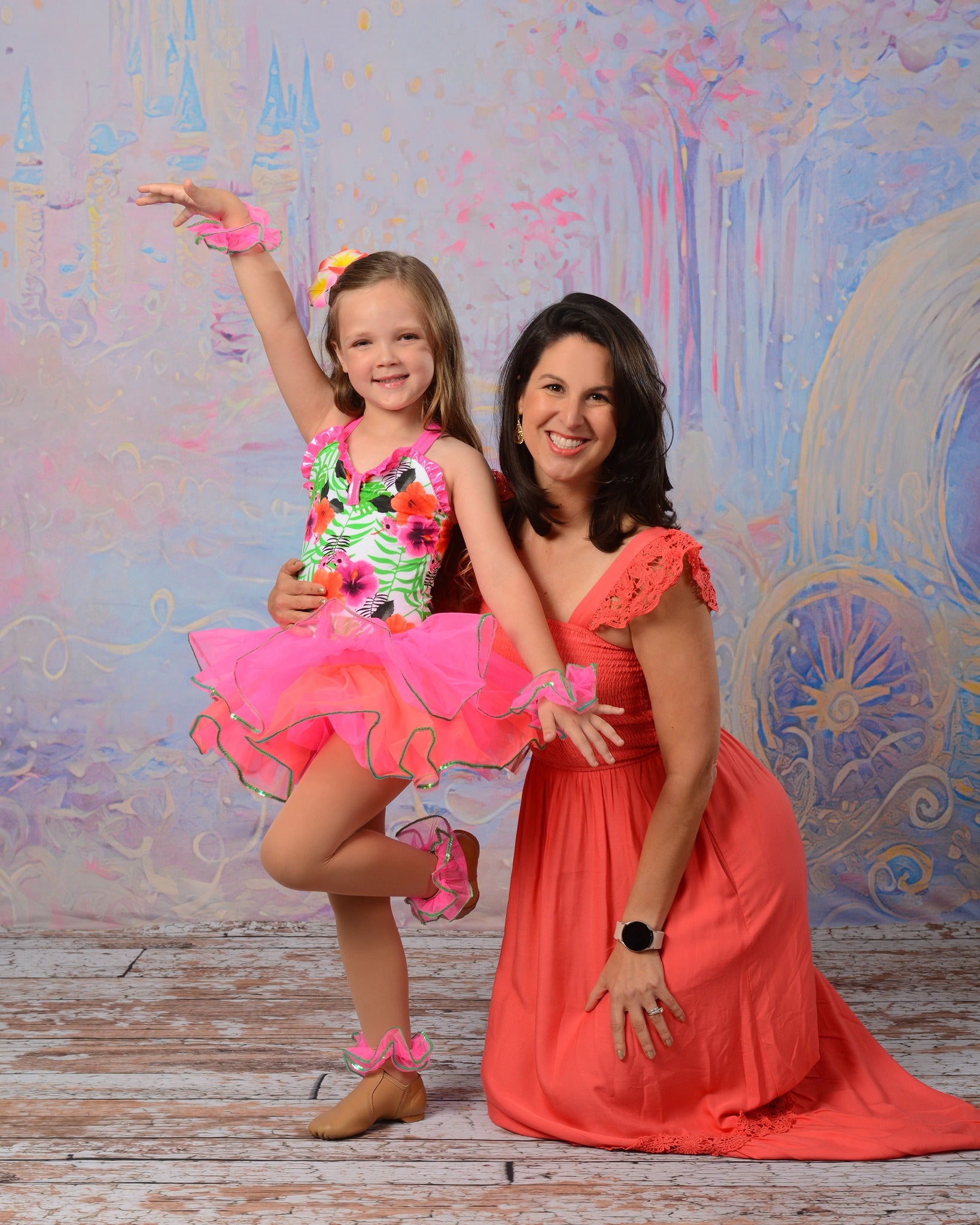 Dream Castle and Pumpkin Carriage Oil Painting Purple Photography Backdrop NB-067