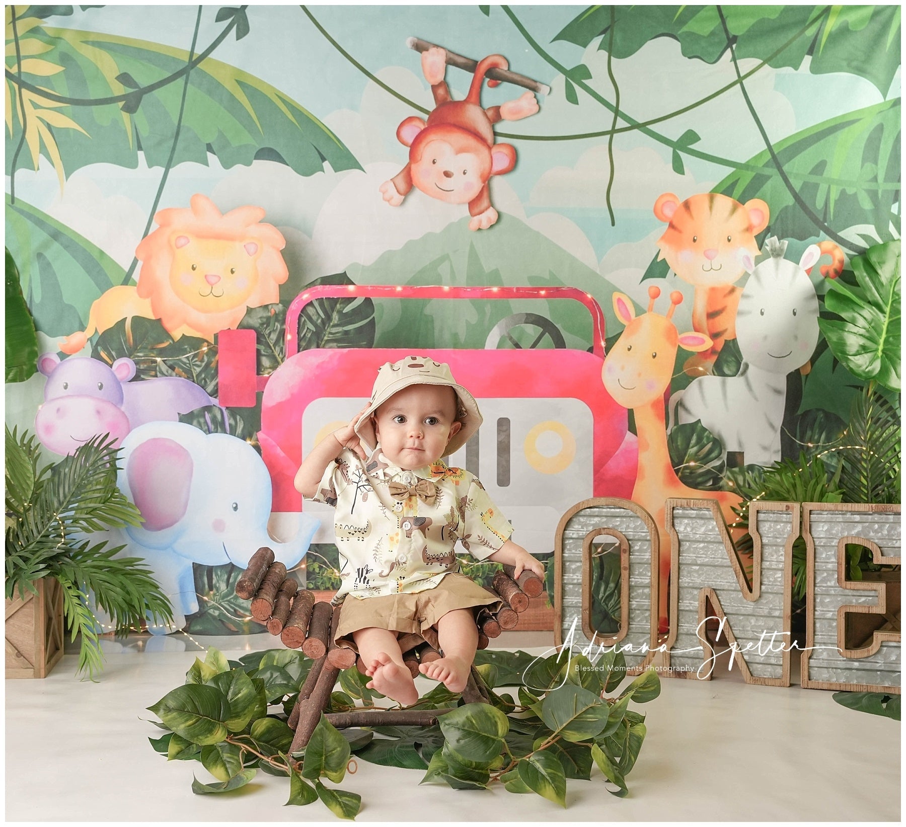 Kids Photo Backdrop Safari Jungle Adventure Children Backdrops UK MRR10-50