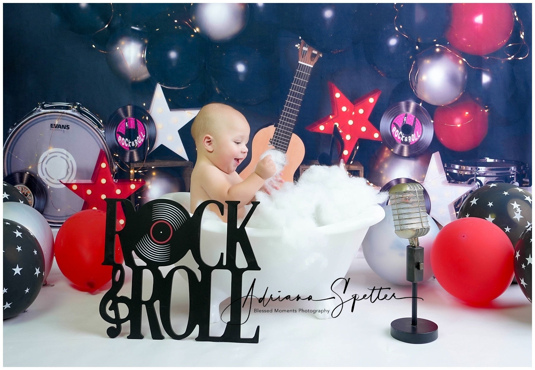 Cake Smash Backdrops Music Party Balloons Birthday Photo Backdrop UK MRR10-51