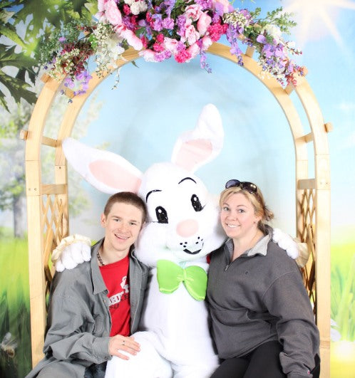 Happy Easter Spring Green Grass Photo Booth backdrop UK GE-040